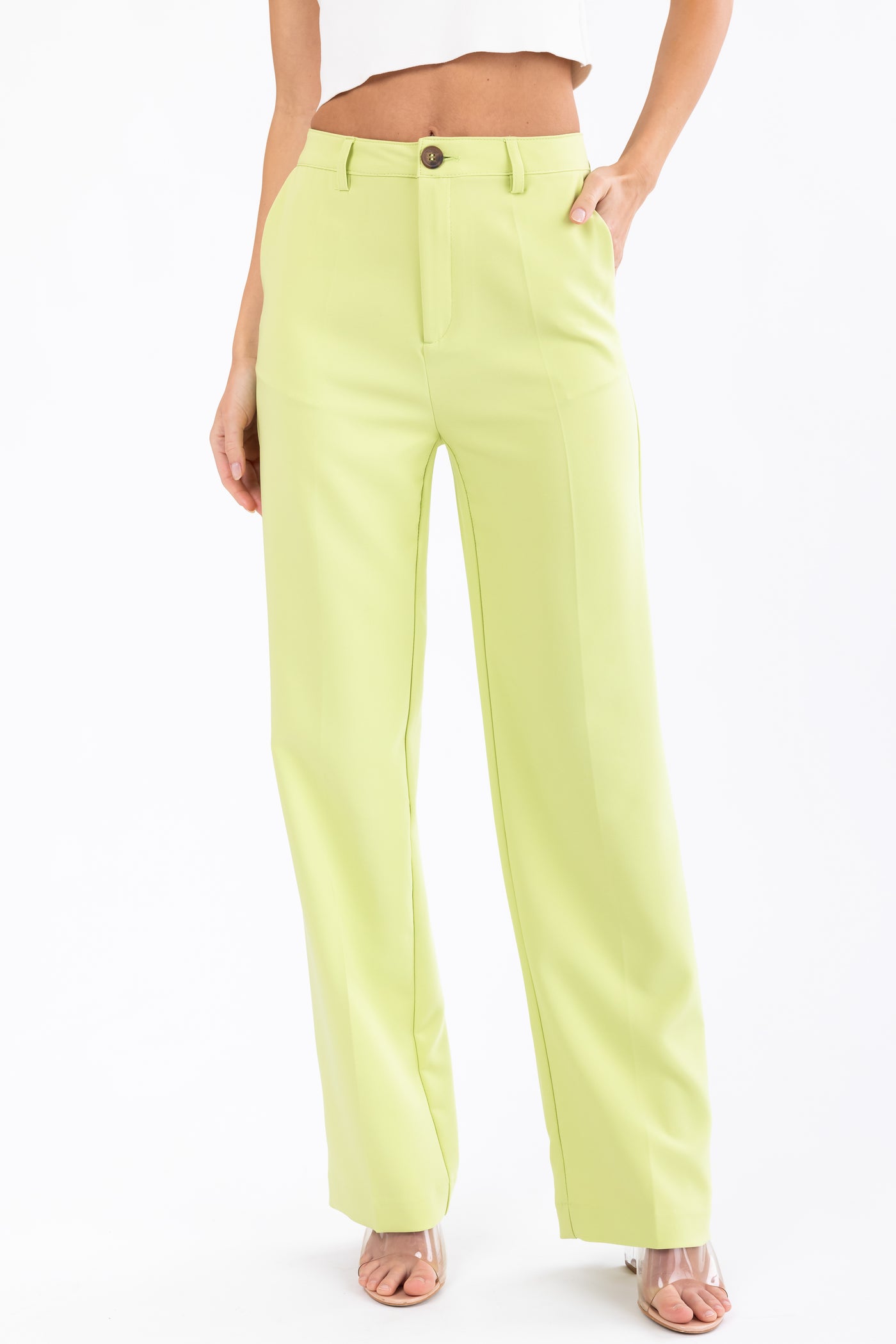 Emily Key Lime Straight Leg Dress Pants