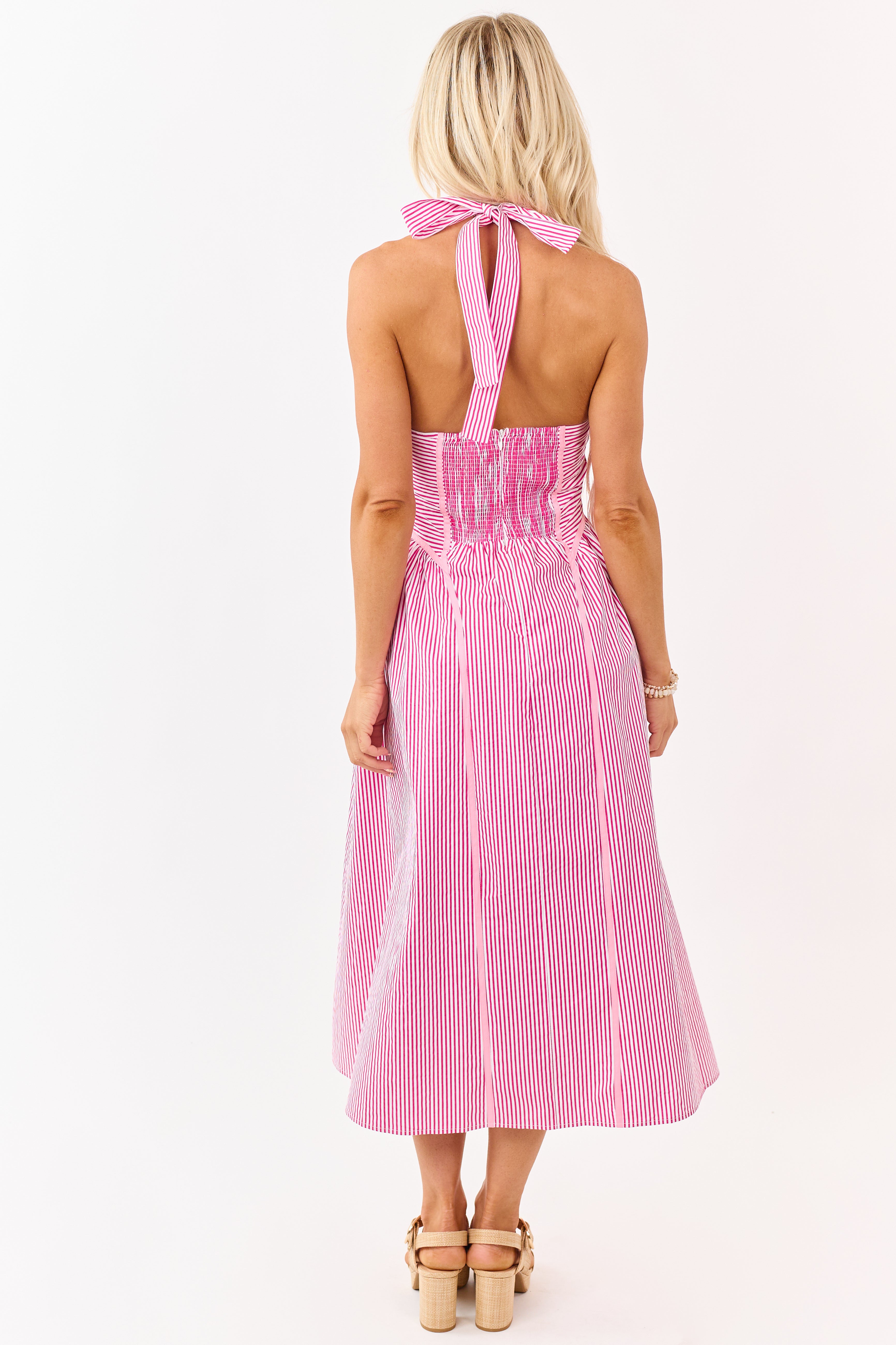 pink and black striped dress Black pink and White stripes Bodycon dress