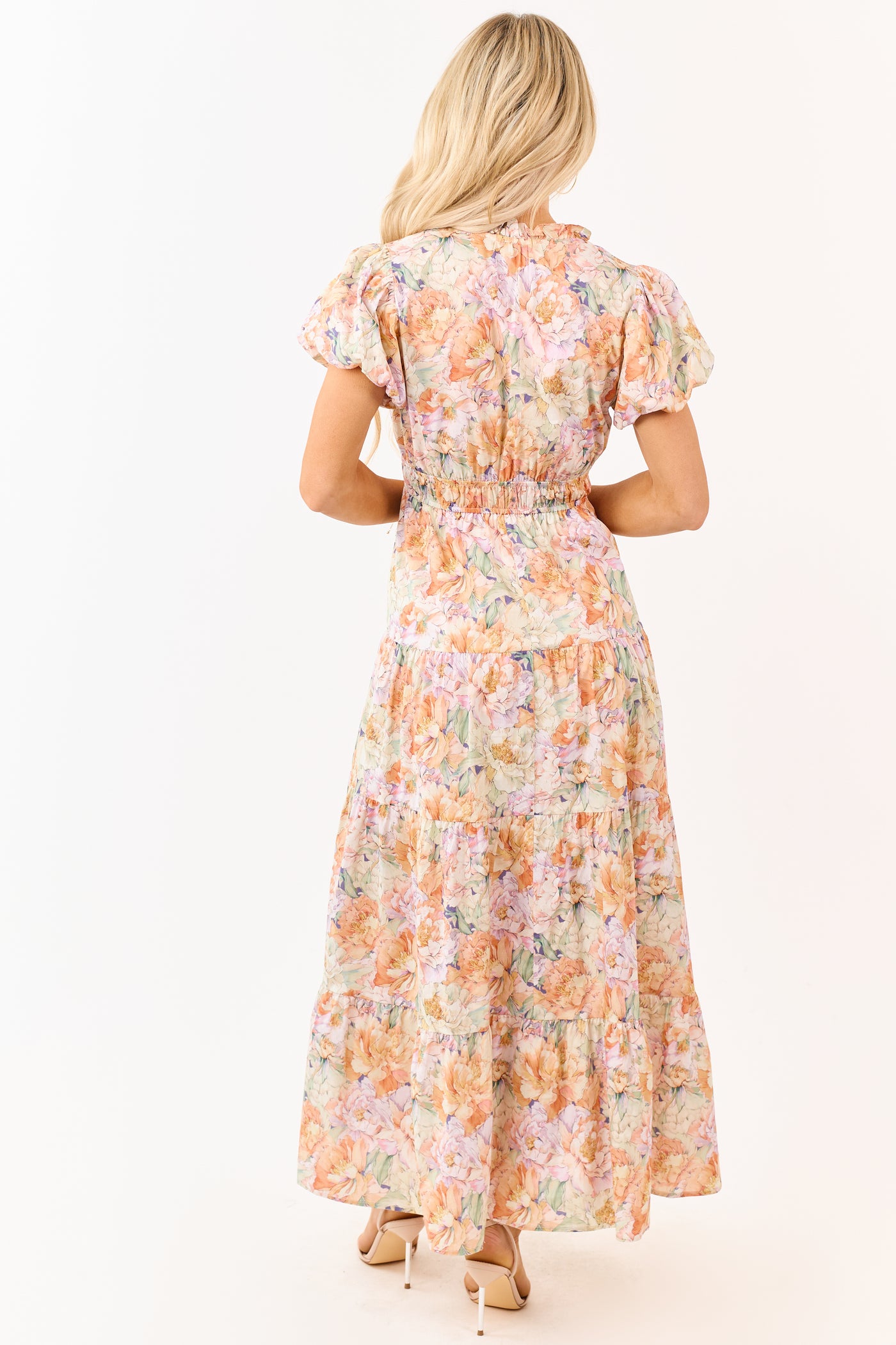 Entro Multicolor Floral V-Neck Cotton Maxi Dress