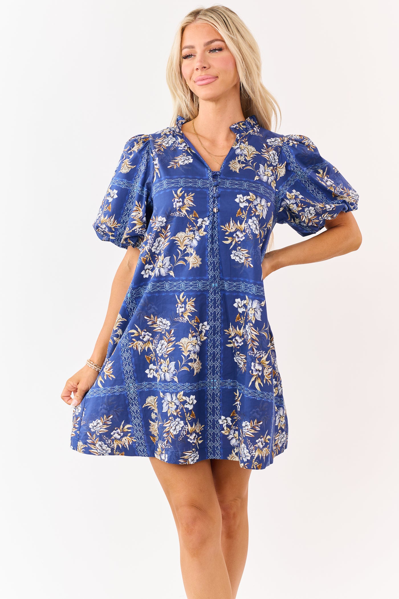 entro fall dresses Puff Sleeve Entro Usa Dresses Entro Fall Garden Ecru Floral Puff Sleeve Cotton Midi Dress Small