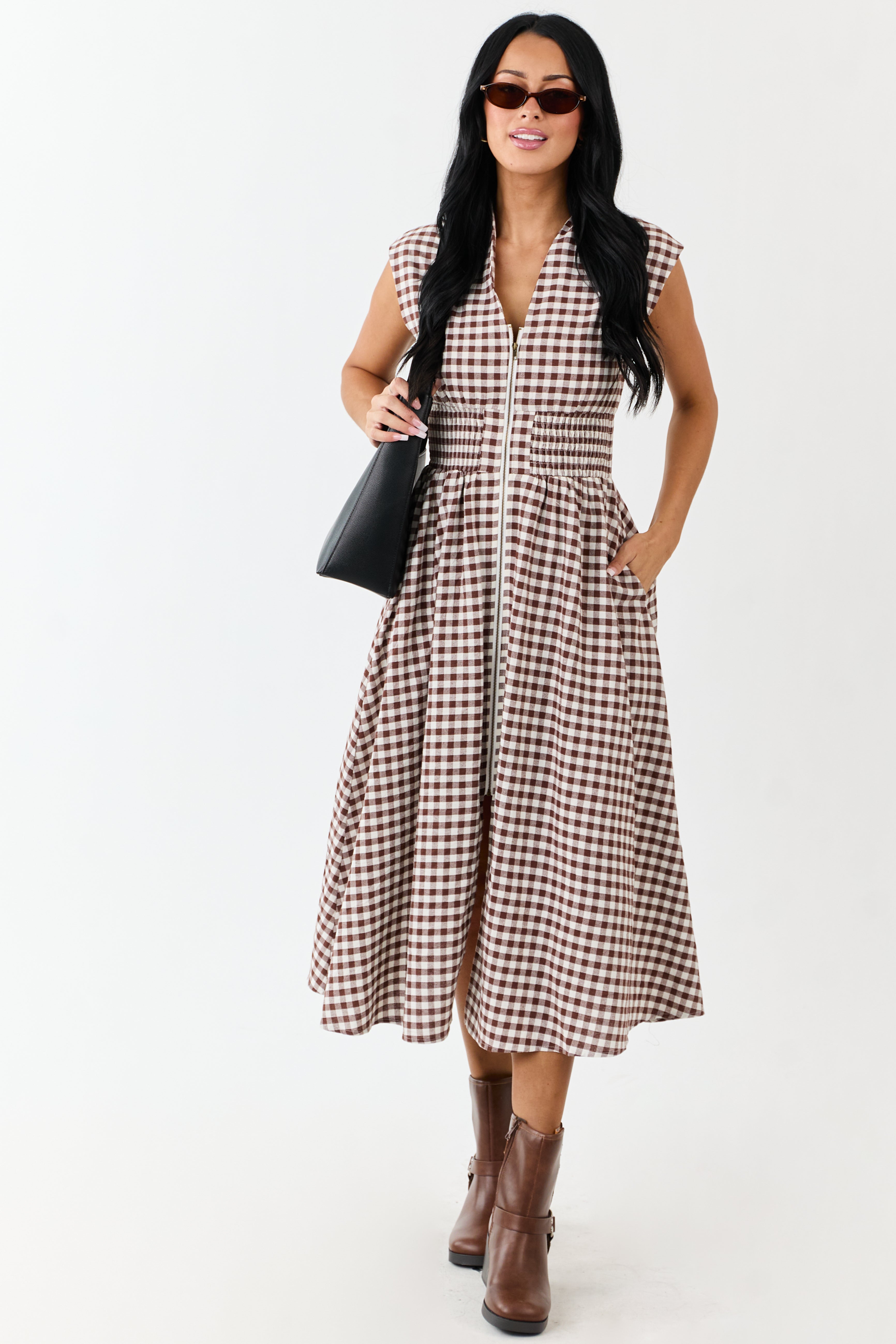 ワンピース Lumignon Candy check panel zip dress Lumignon Candy check panel zip dress ワンピース