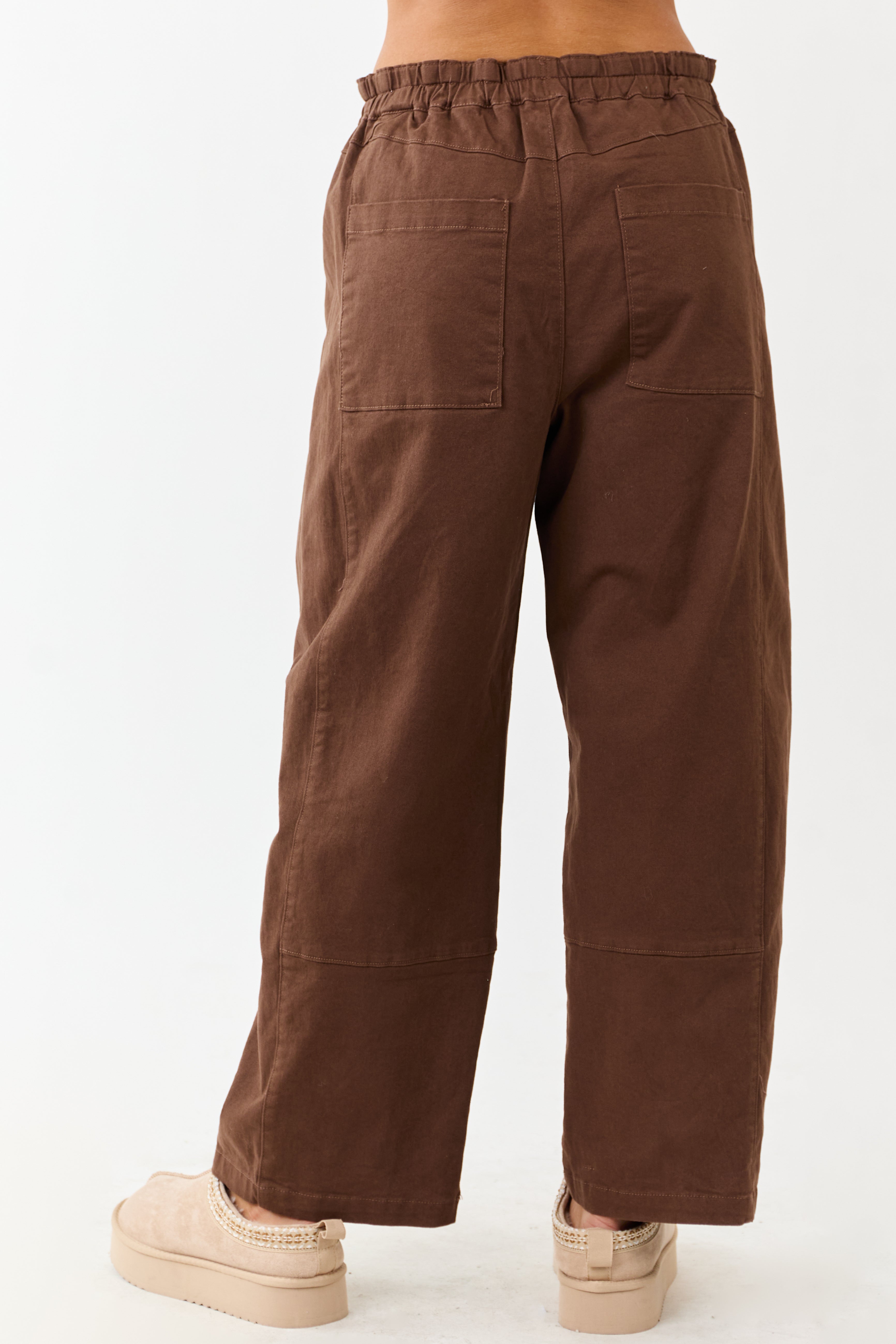 Entro Sepia Wide Leg High Rise Denim Pants