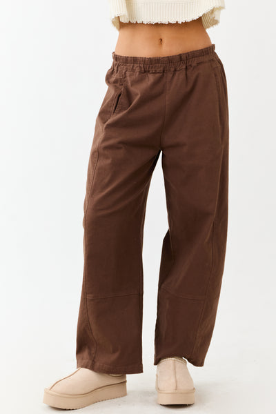 Entro Sepia Wide Leg High Rise Denim Pants