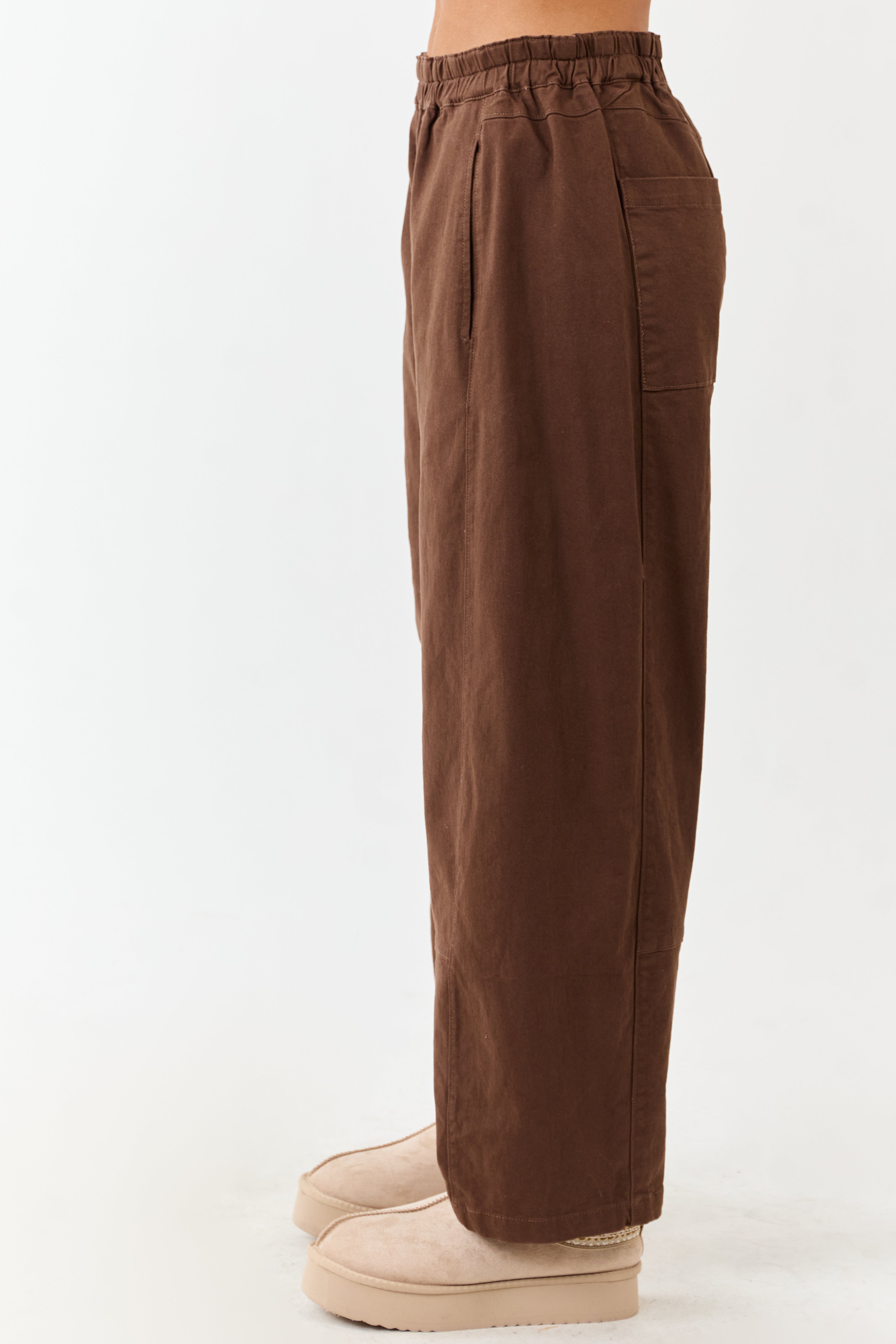 Entro Sepia Wide Leg High Rise Denim Pants