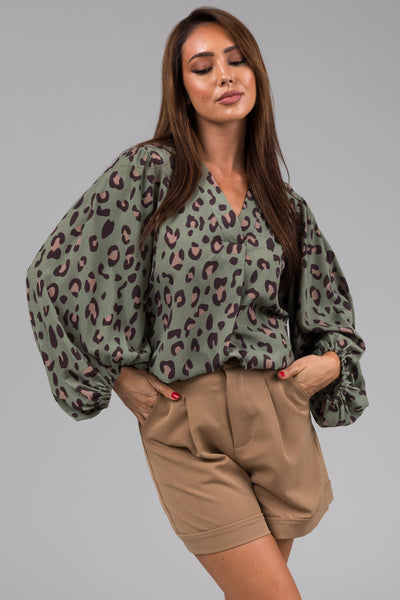 Faded Juniper Leopard Print Blouse
