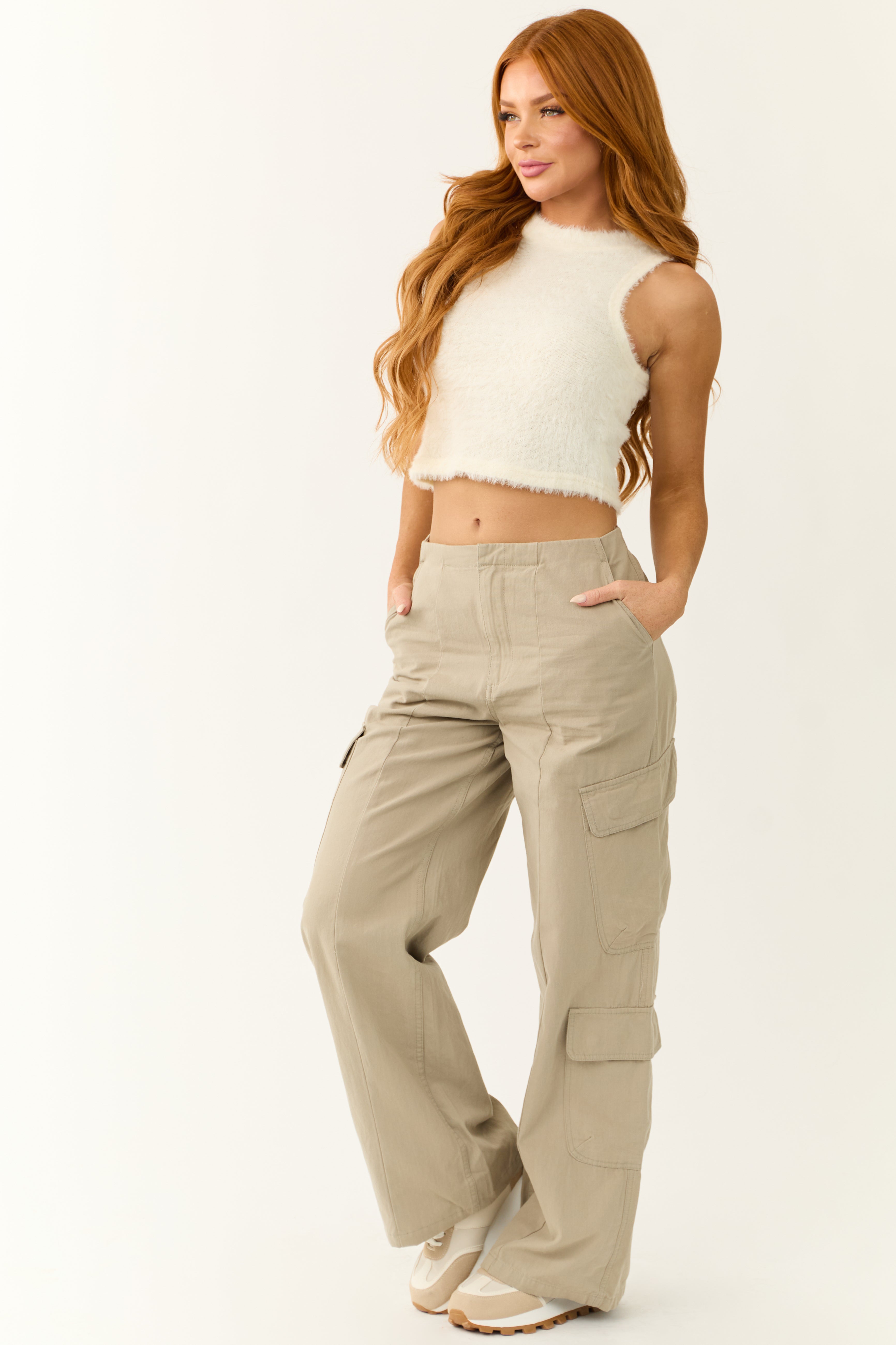 パンツ wide fit cargo pants - khaki ユニクロ公式 | ワイドフィットパラシュートカーゴパンツ