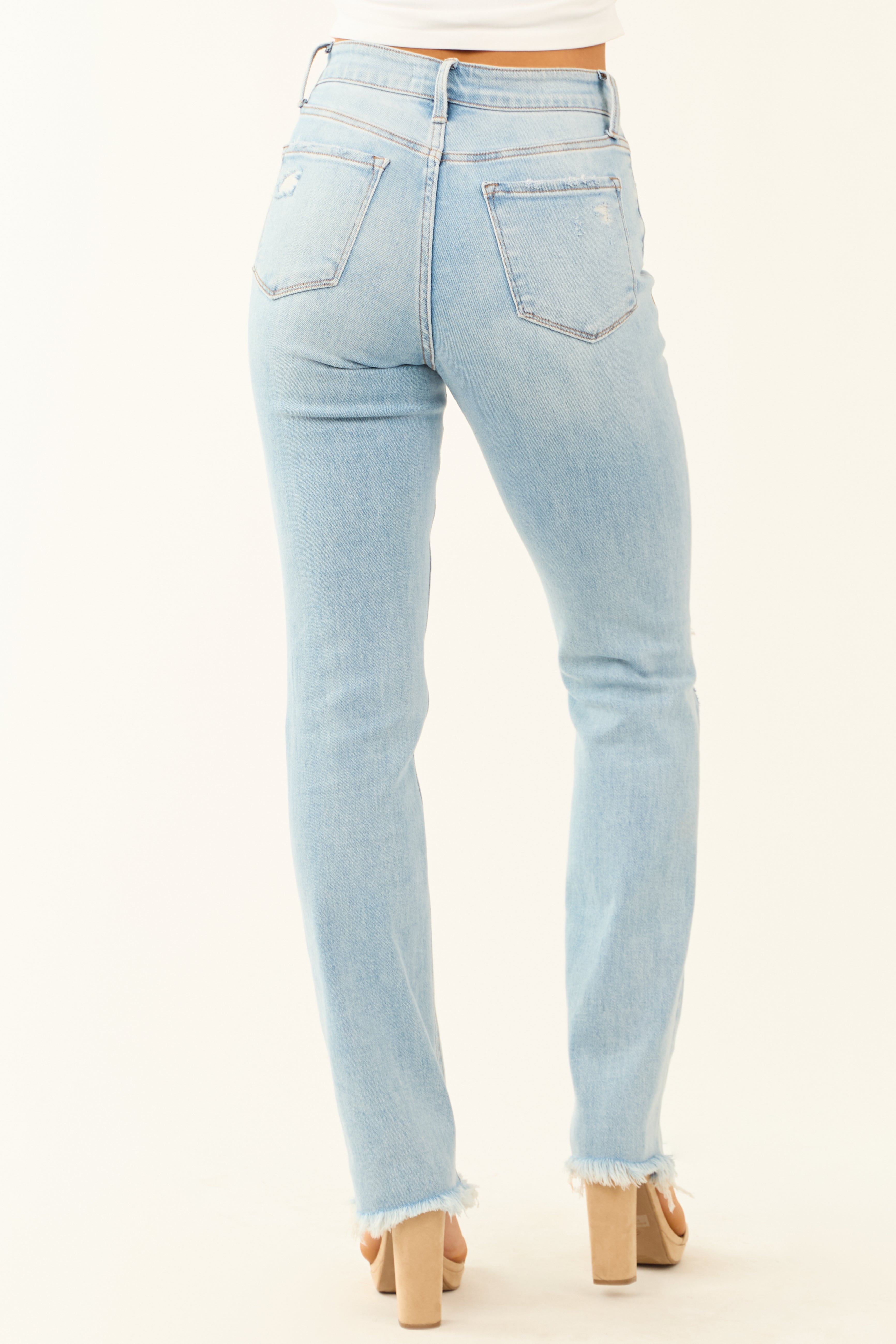 Flying Monkey Light Wash Stretchy Straight Jeans