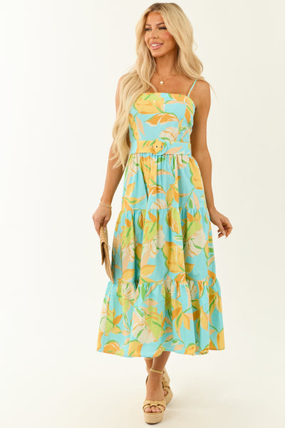 Flying Tomato Azure Floral Print Tiered Maxi Dress