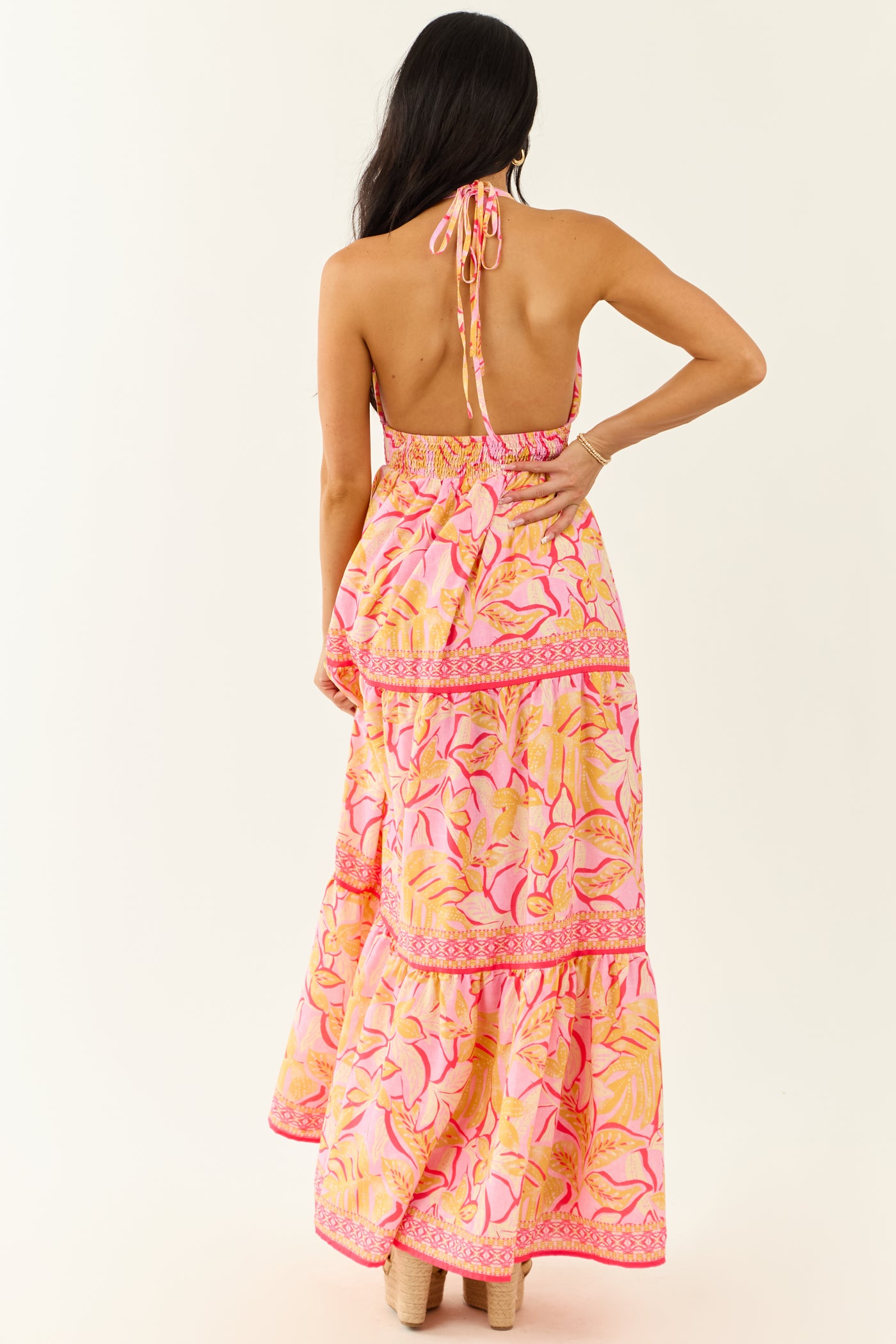Flying Tomato Baby Pink Floral Sleeveless Maxi Dress