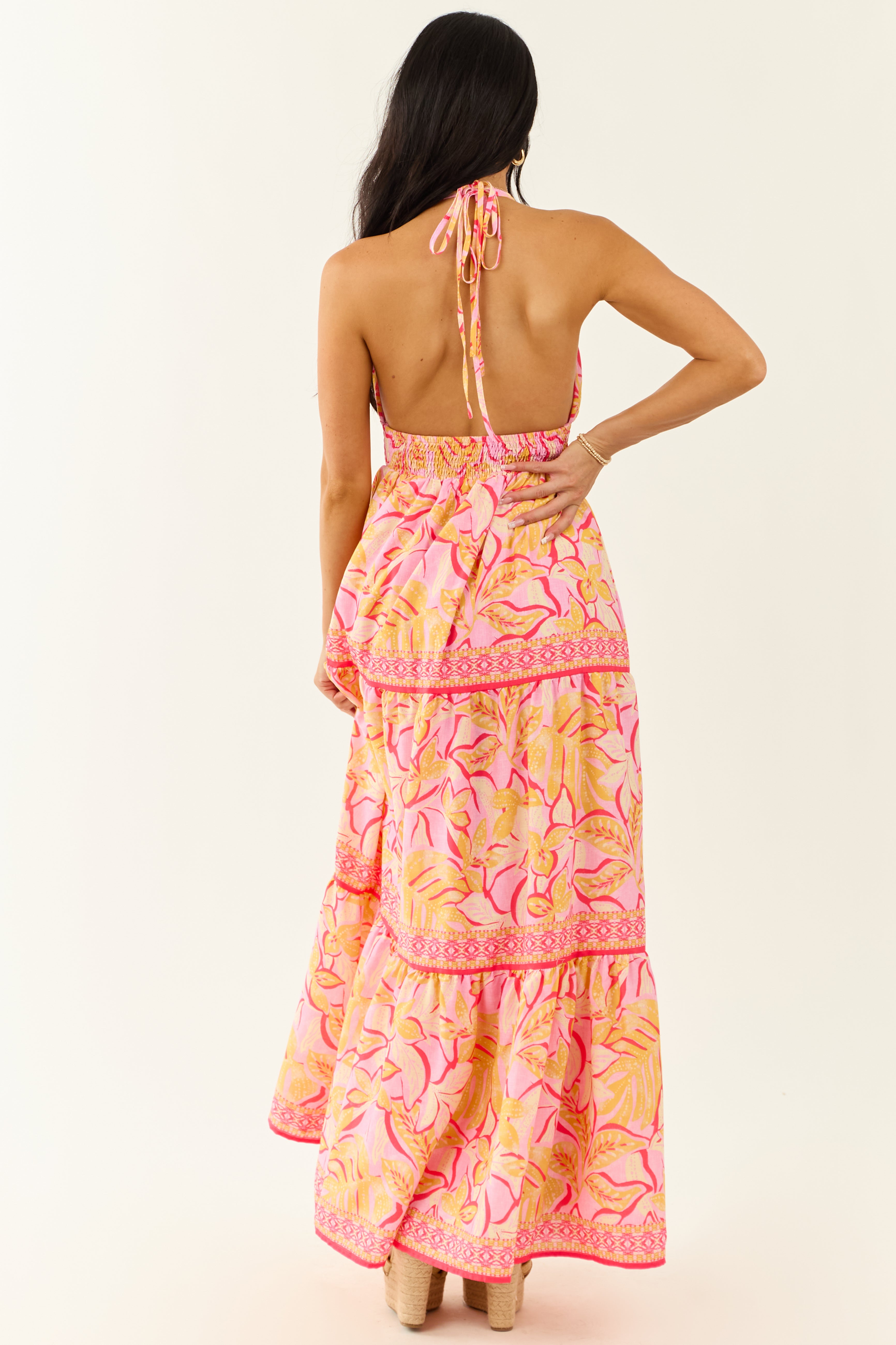Flying Tomato Baby Pink Floral Sleeveless Maxi Dress