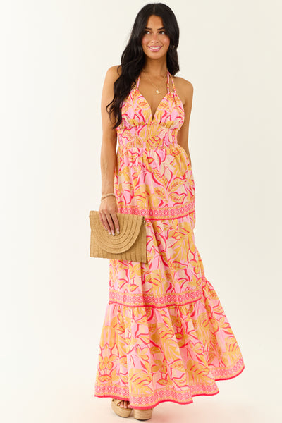Flying Tomato Baby Pink Floral Sleeveless Maxi Dress