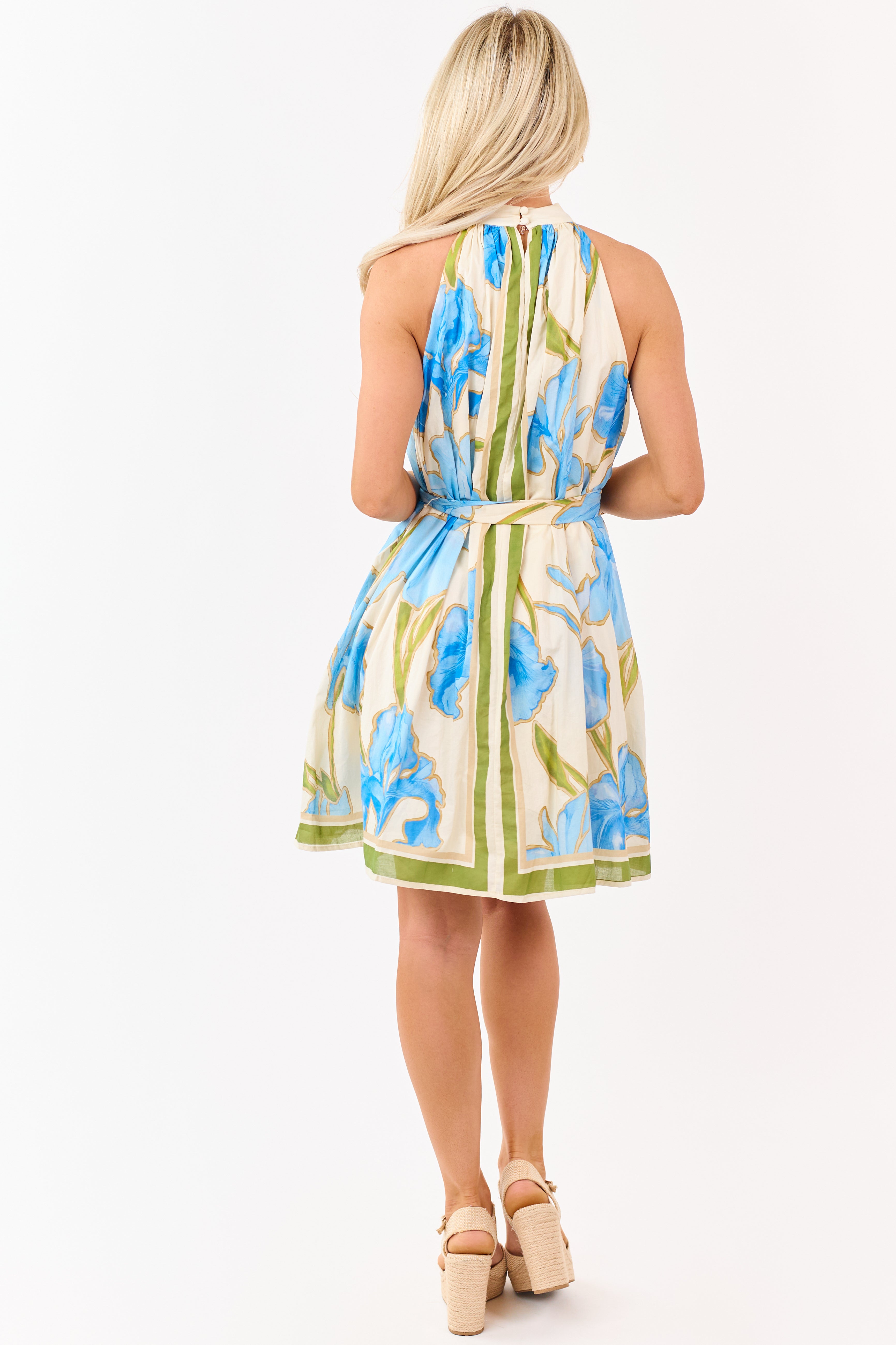 Flying Tomato Cream Cotton Floral Print Mini Dress