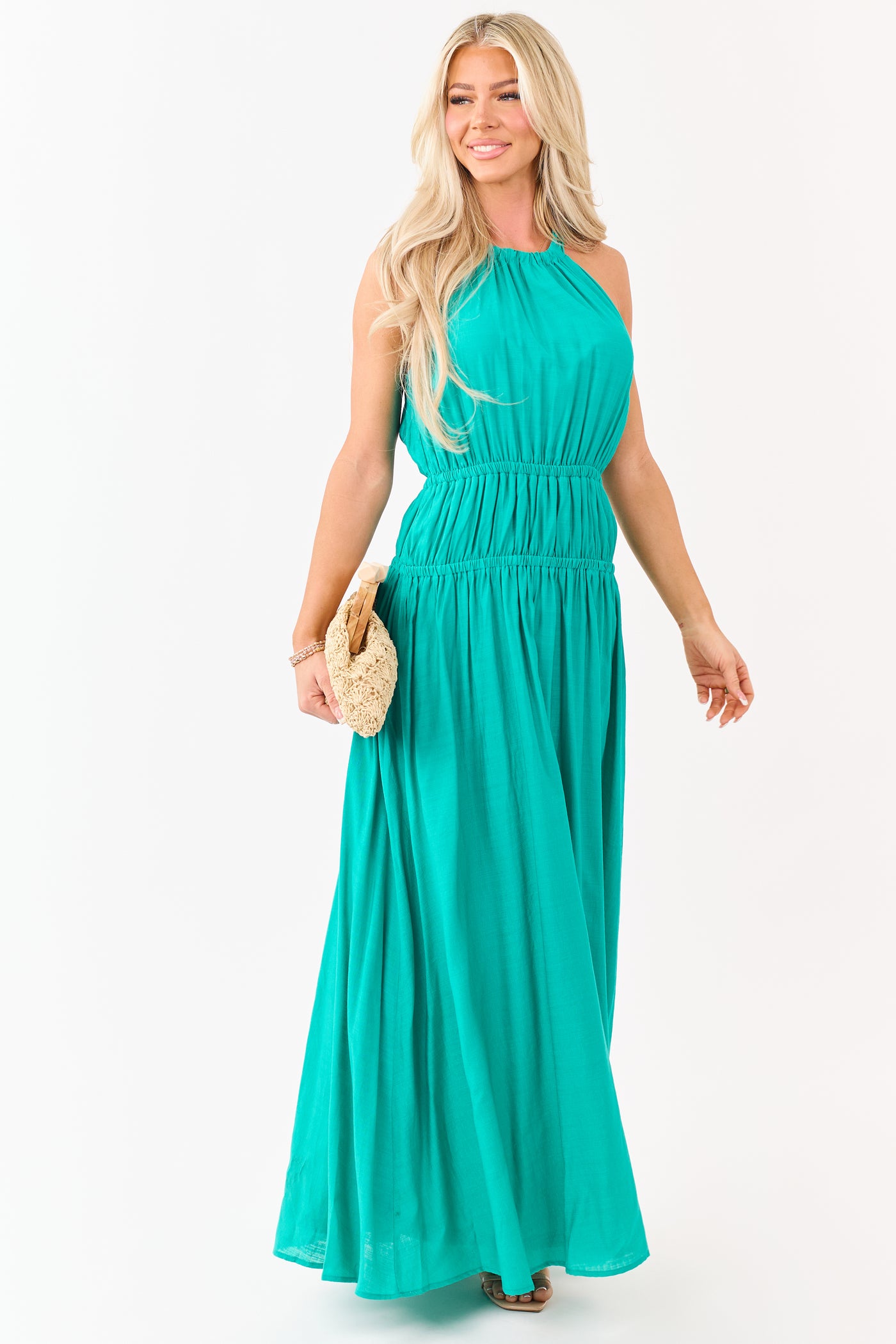 slim fit dress slacks Young Love Woven Midi Dress L Flying Tomato Green / M