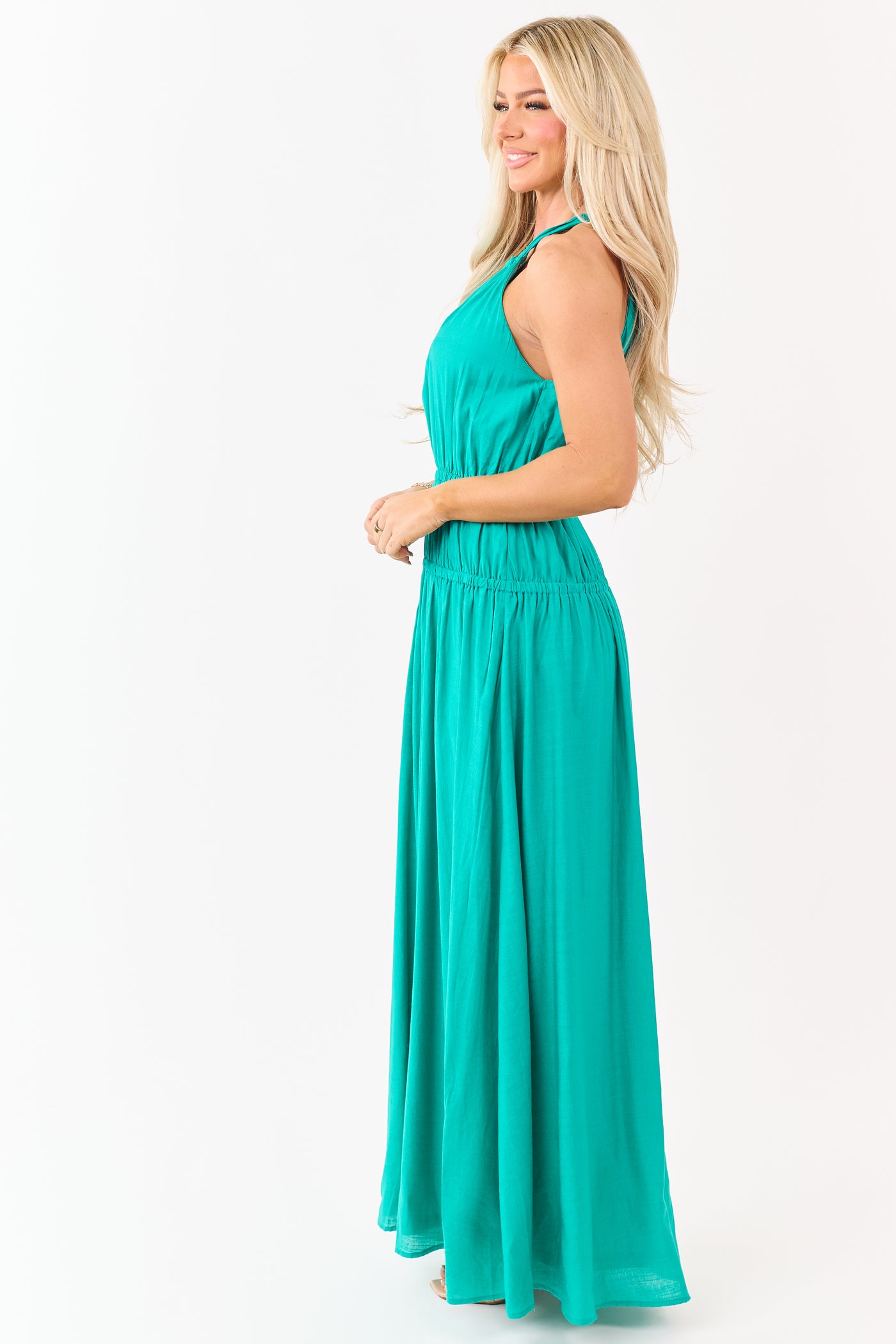 teal halter dress Satin Bridesmaid Dress Prom Dress Light Blue XXL Dillon Teal by Grace Loves Lace
