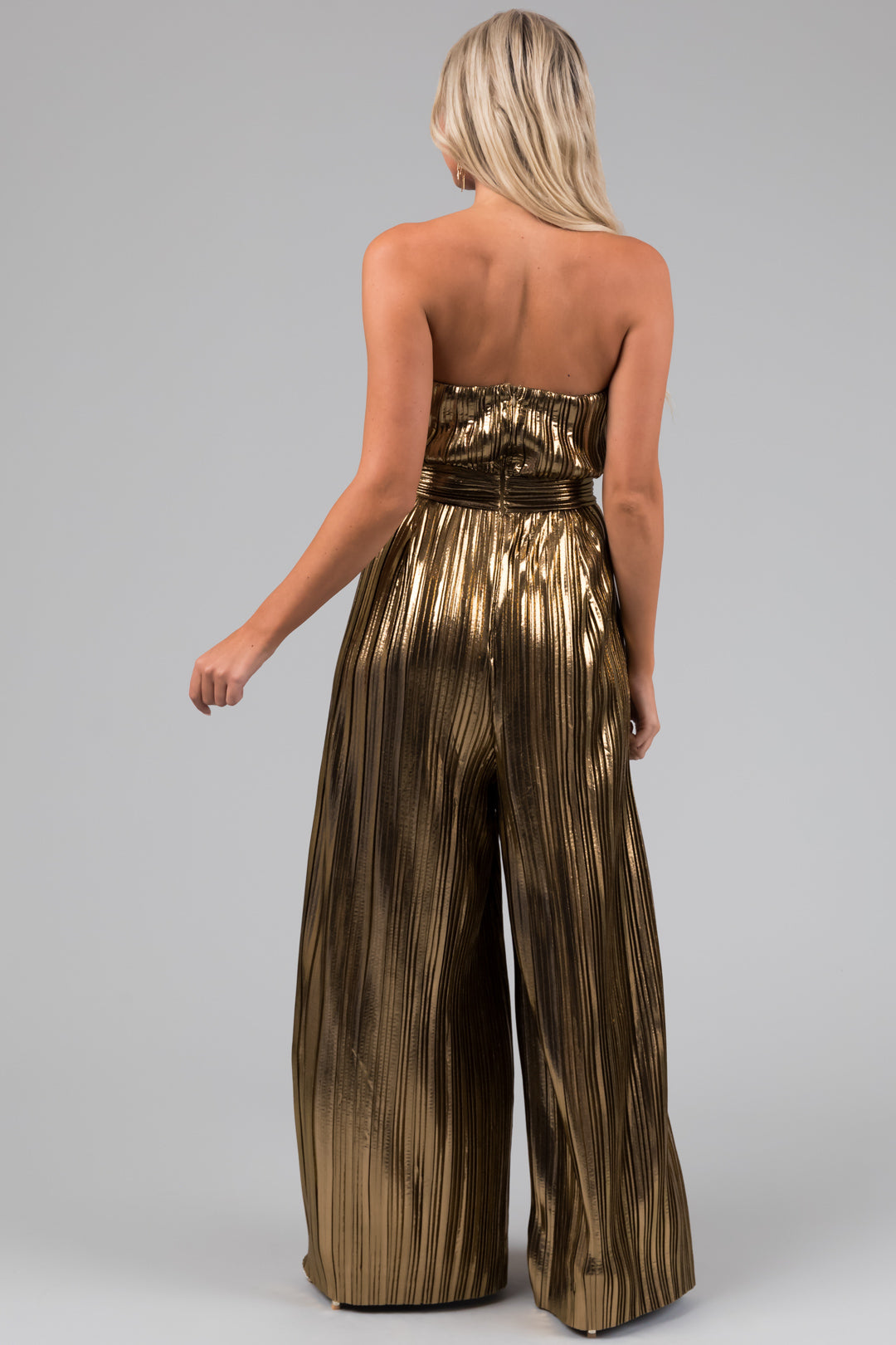 Golden Strapless Jumpsuit main image 0