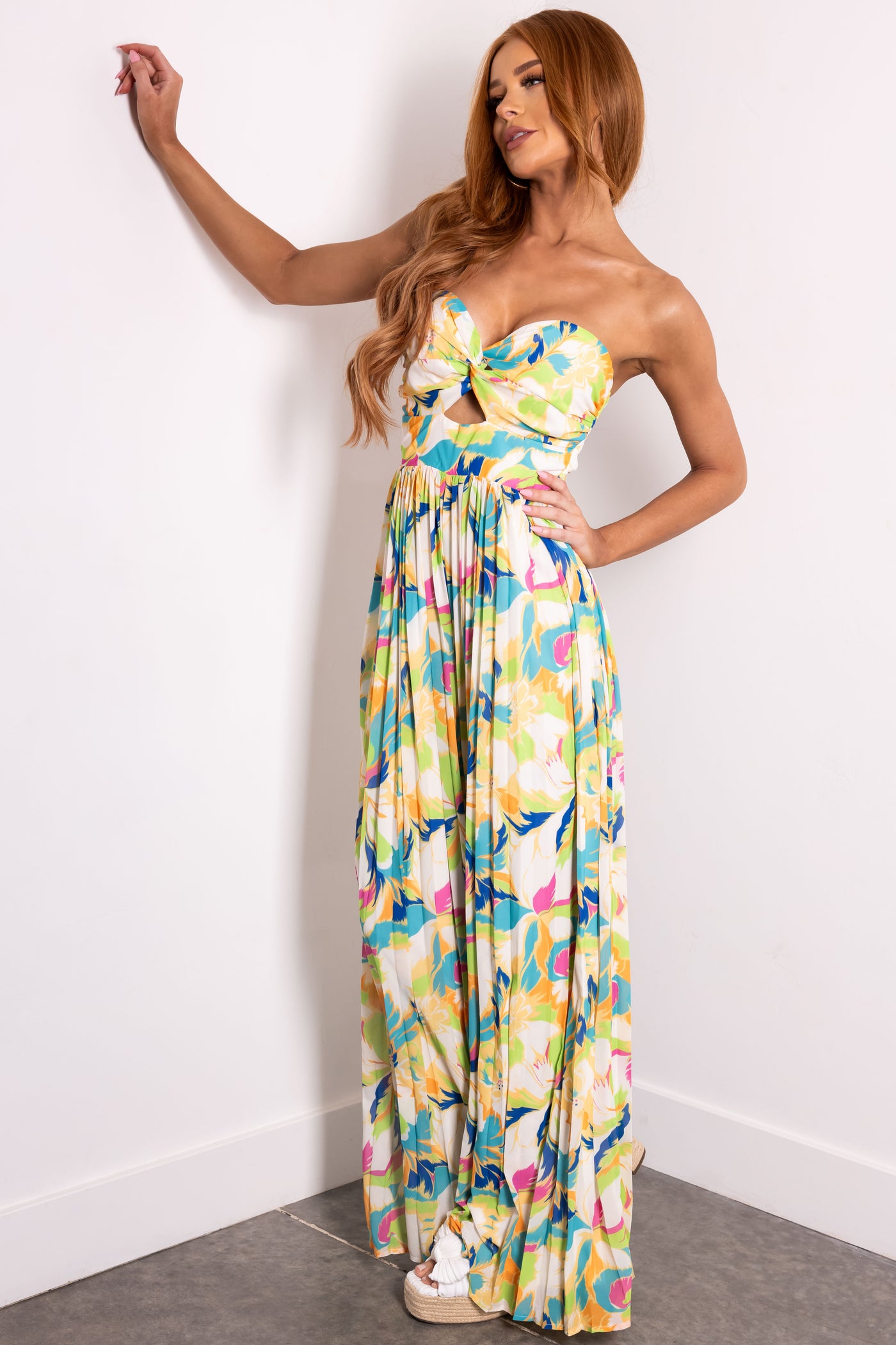 Flying Tomato Ivory Strapless Sweetheart Jumpsuit