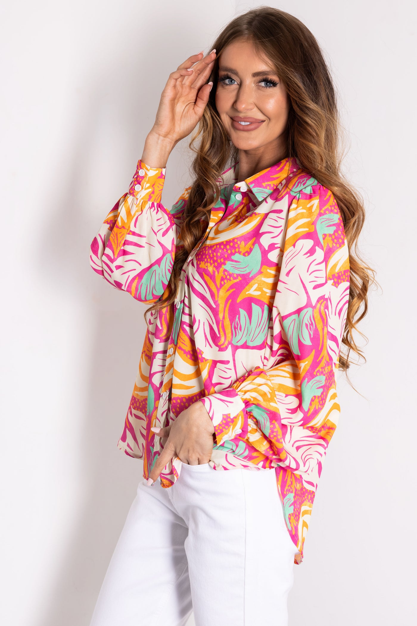 Flying Tomato Magenta Button Down Top