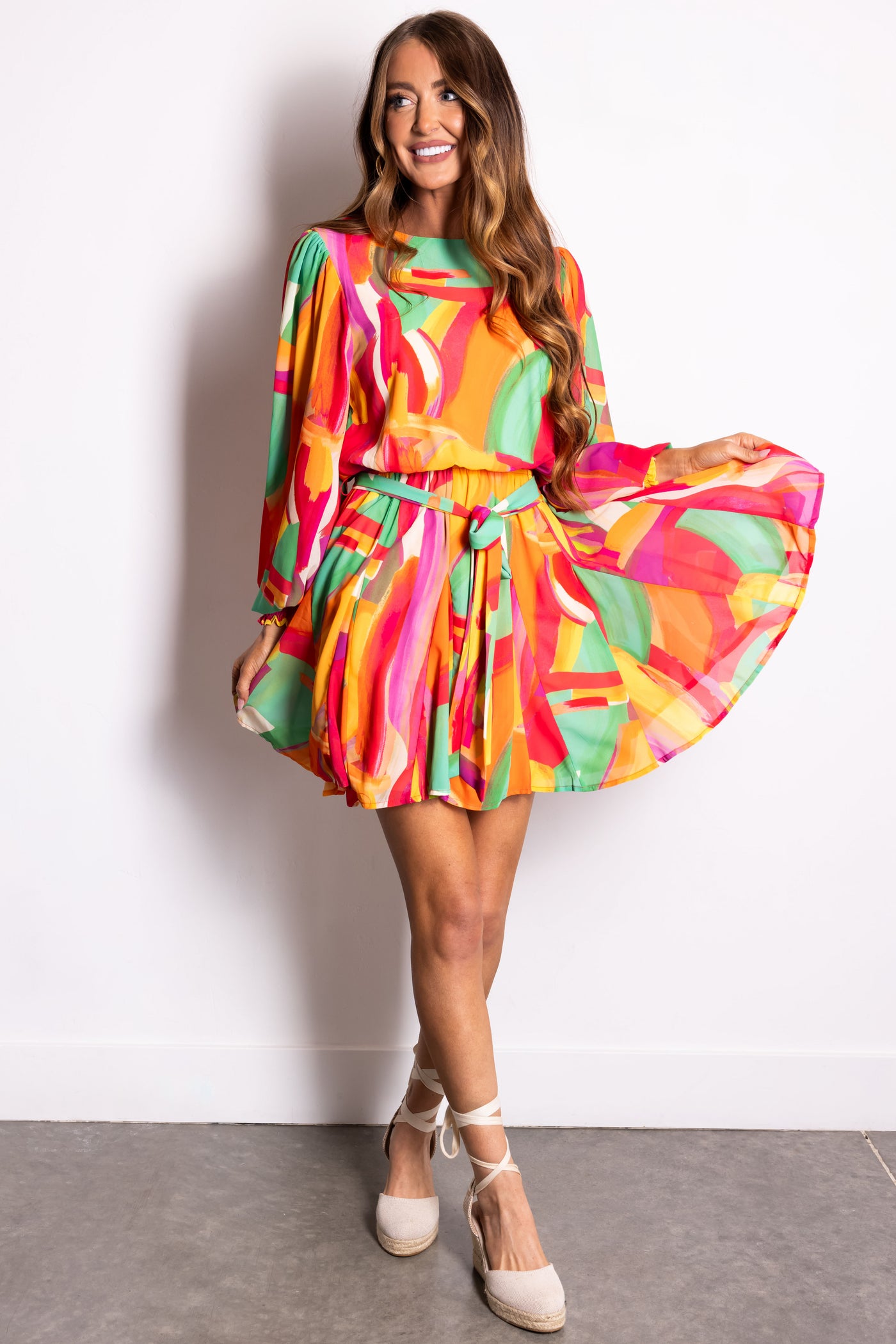 Flying Tomato Multicolor Abstract Short Dress