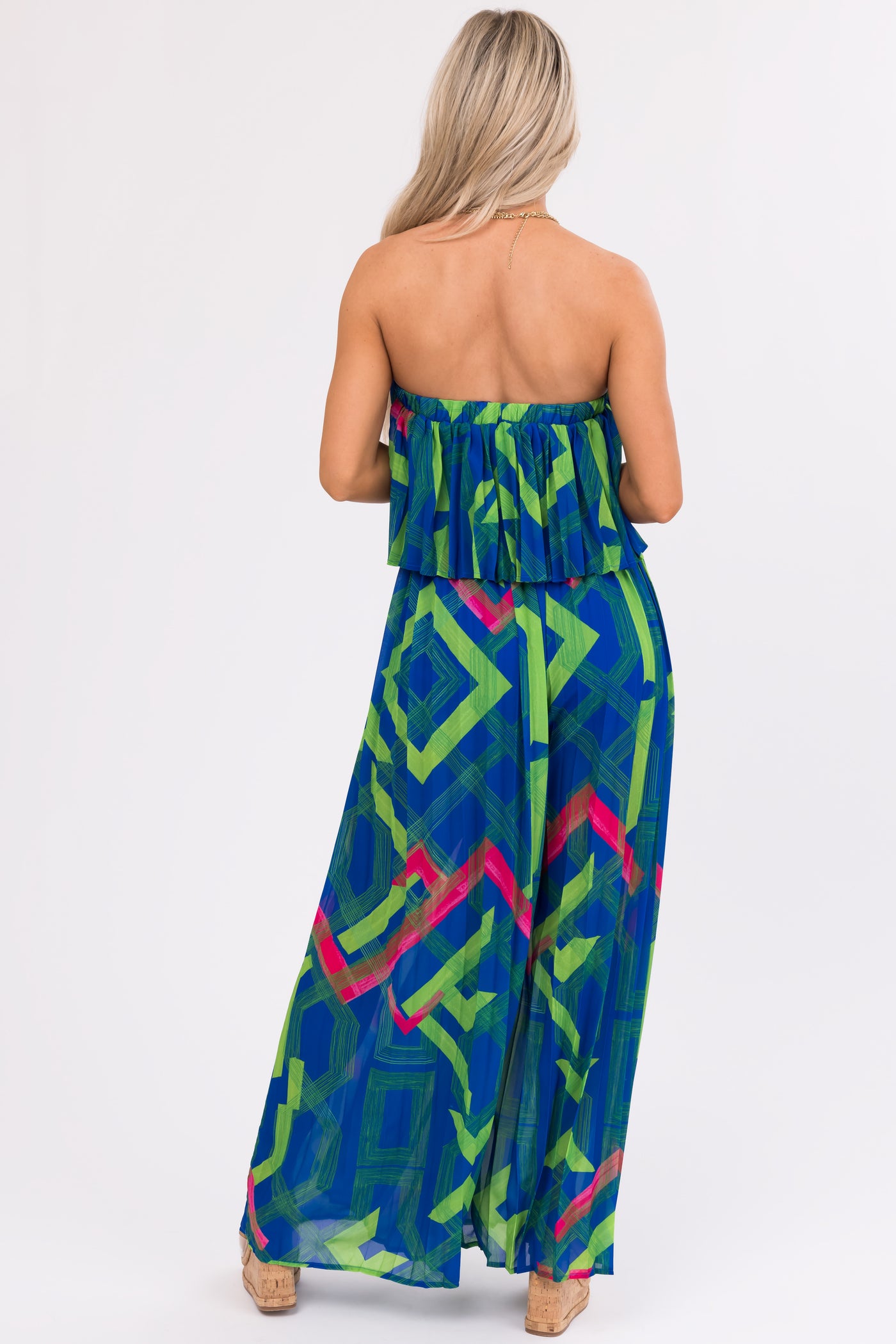 Flying Tomato Royal Blue Strapless Jumpsuit