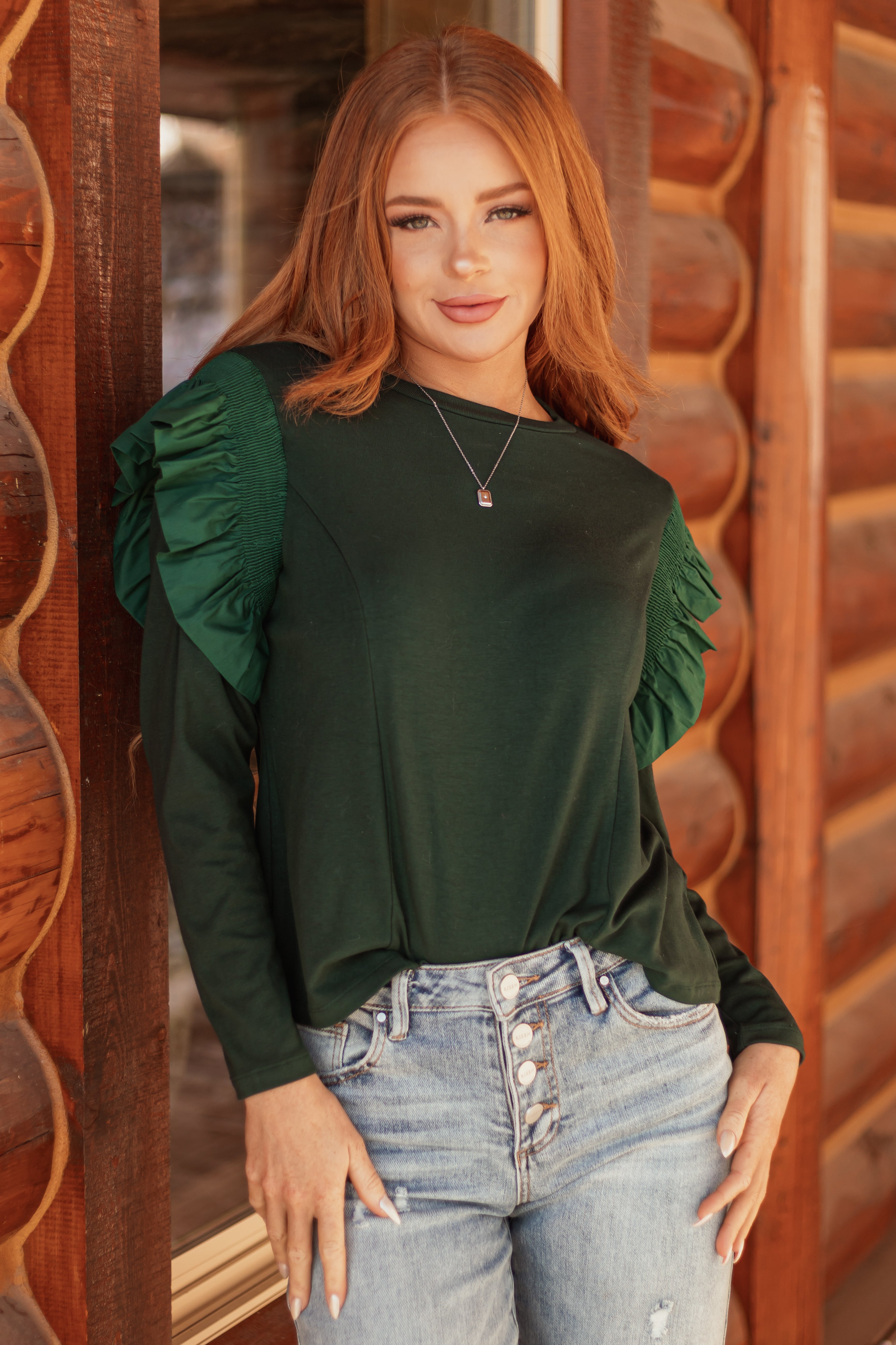 トップス Fleur frill knit tops ANDMARY】Fleur frill knit tops