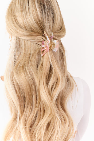 Fuchsia Abstract Pattern Claw Hair Clip