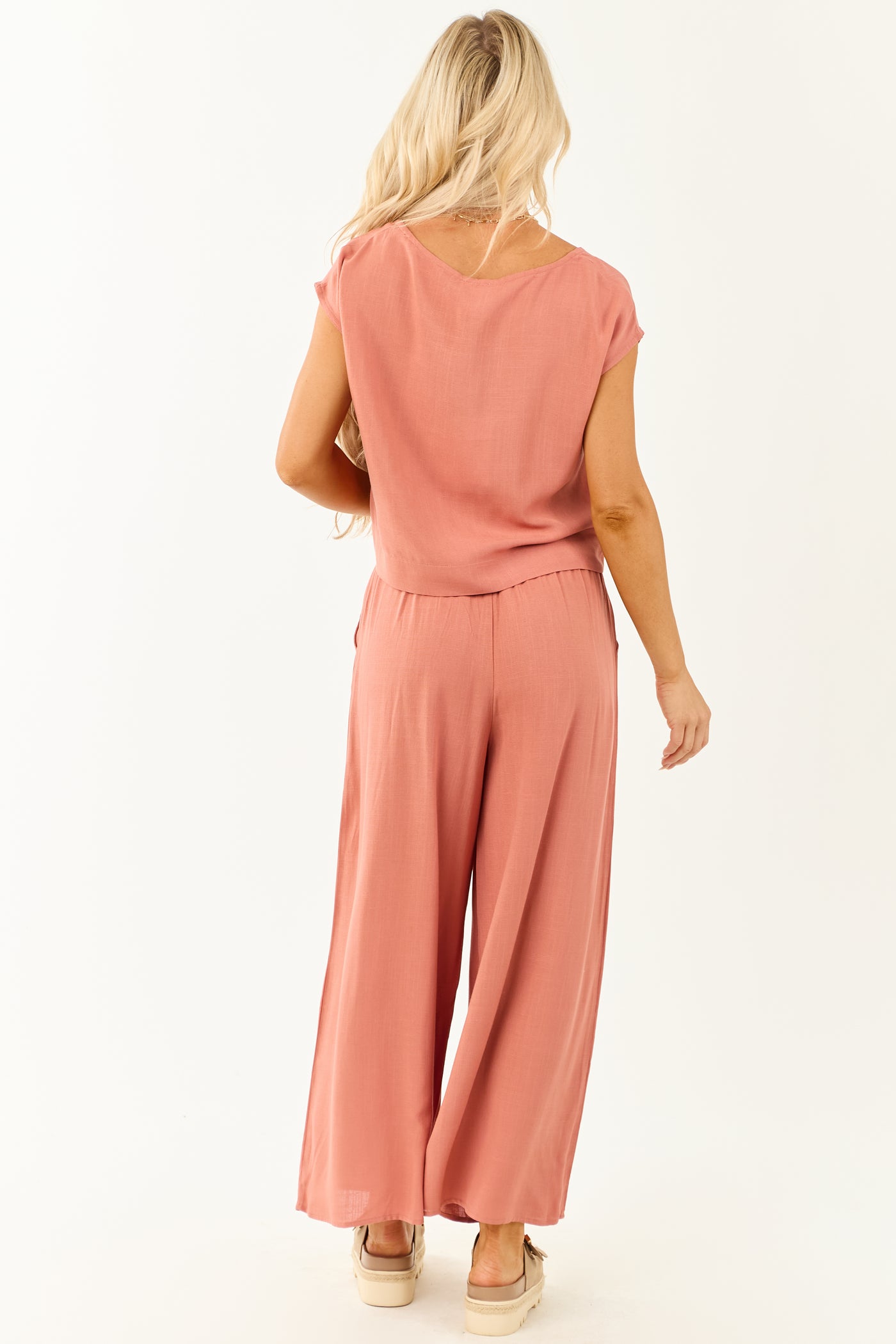 Ginger Flowy Cap Sleeve Top and Pants Set