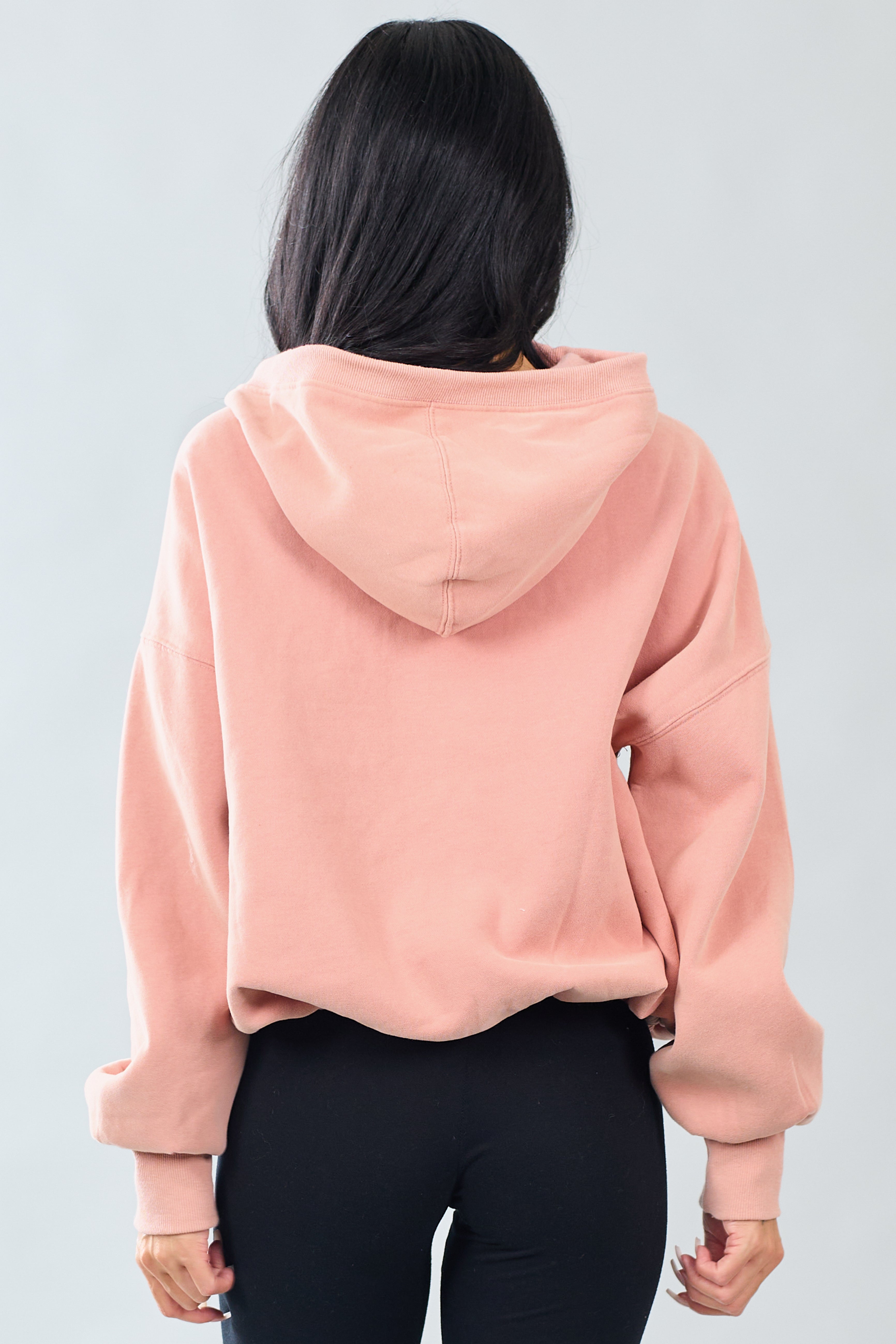 Ginger Half Zip Fleece Bungee Cord Hoodie