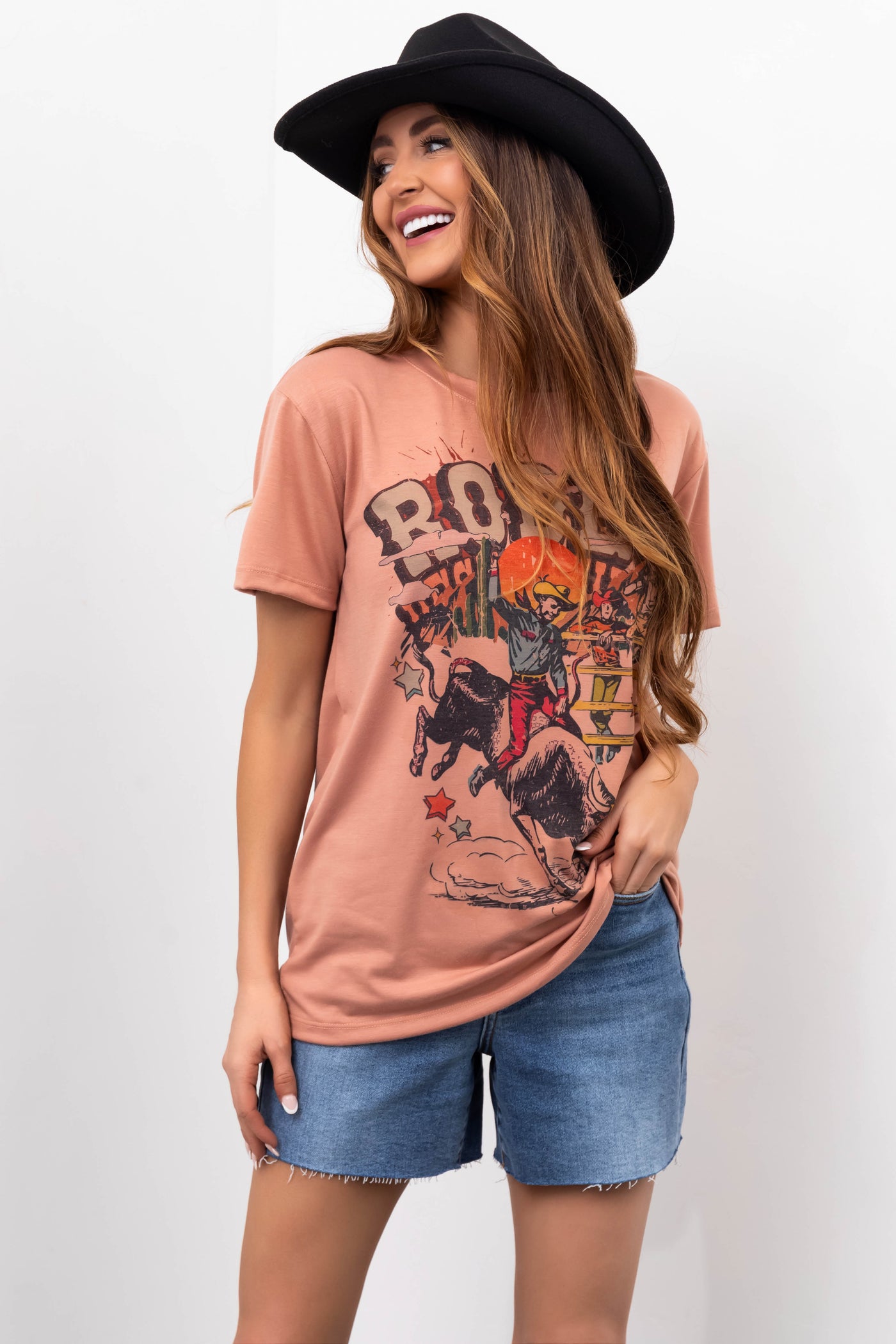 Ginger Rodeo Graphic Short Sleeve Top