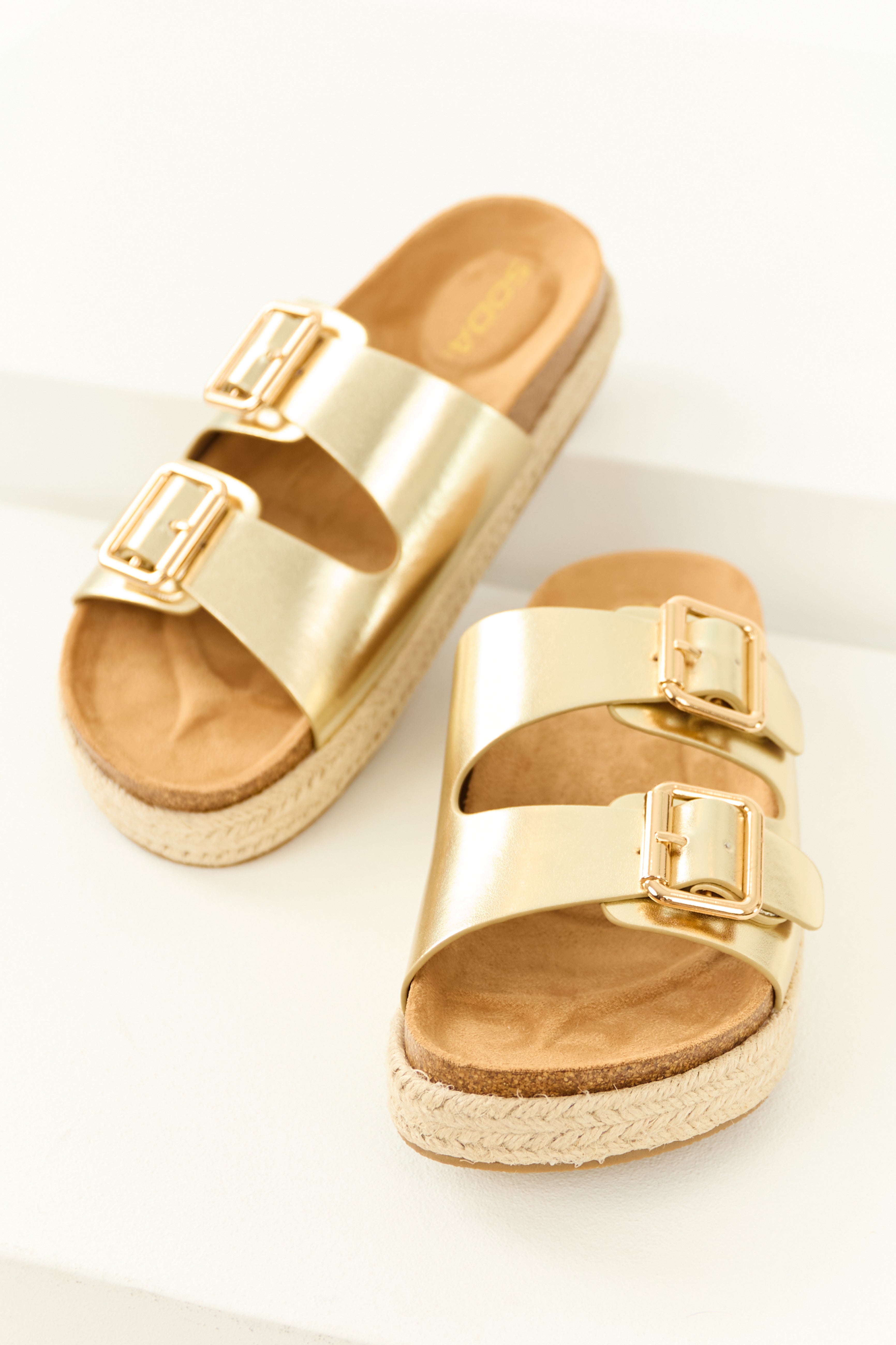 Mornpassion Aztec Slide Sandal Hawaiian House Slippers Plumeria 並行輸入品 Gold Aztec Band Square Toe Slide Sandals | Lime Lush Boutique