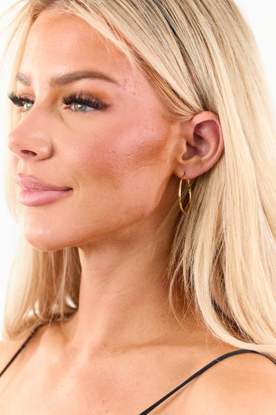 Gold Latch Back Hoop Earrings