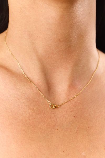 Gold Metallic Linked Ring Rhinestone Necklace