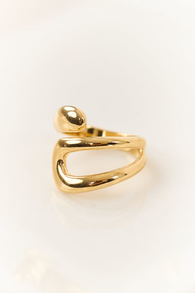 Gold Metallic Twist Wrap Ring
