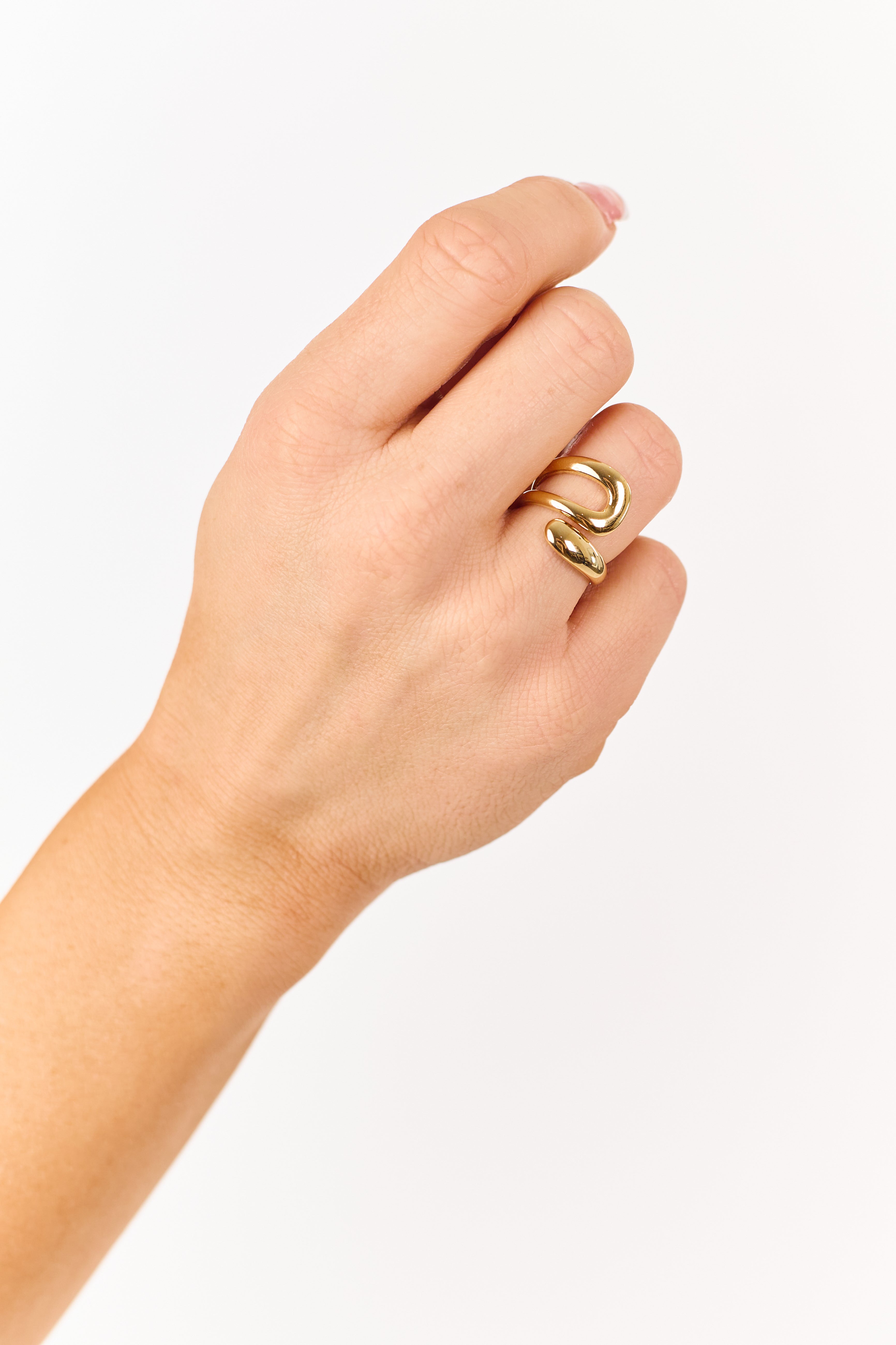 Gold Metallic Twist Wrap Ring