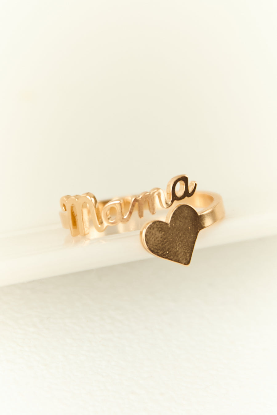 Gold Metallic 'Mama' Heart Wrap Ring