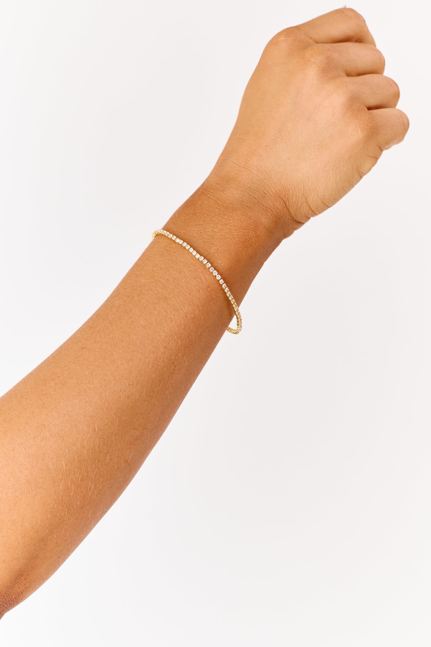 Gold Rhinestone Tennis Chain Bracelet