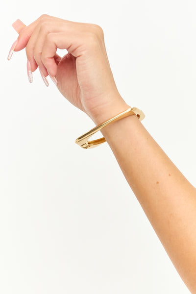 Gold Square Hinge Bangle Bracelet