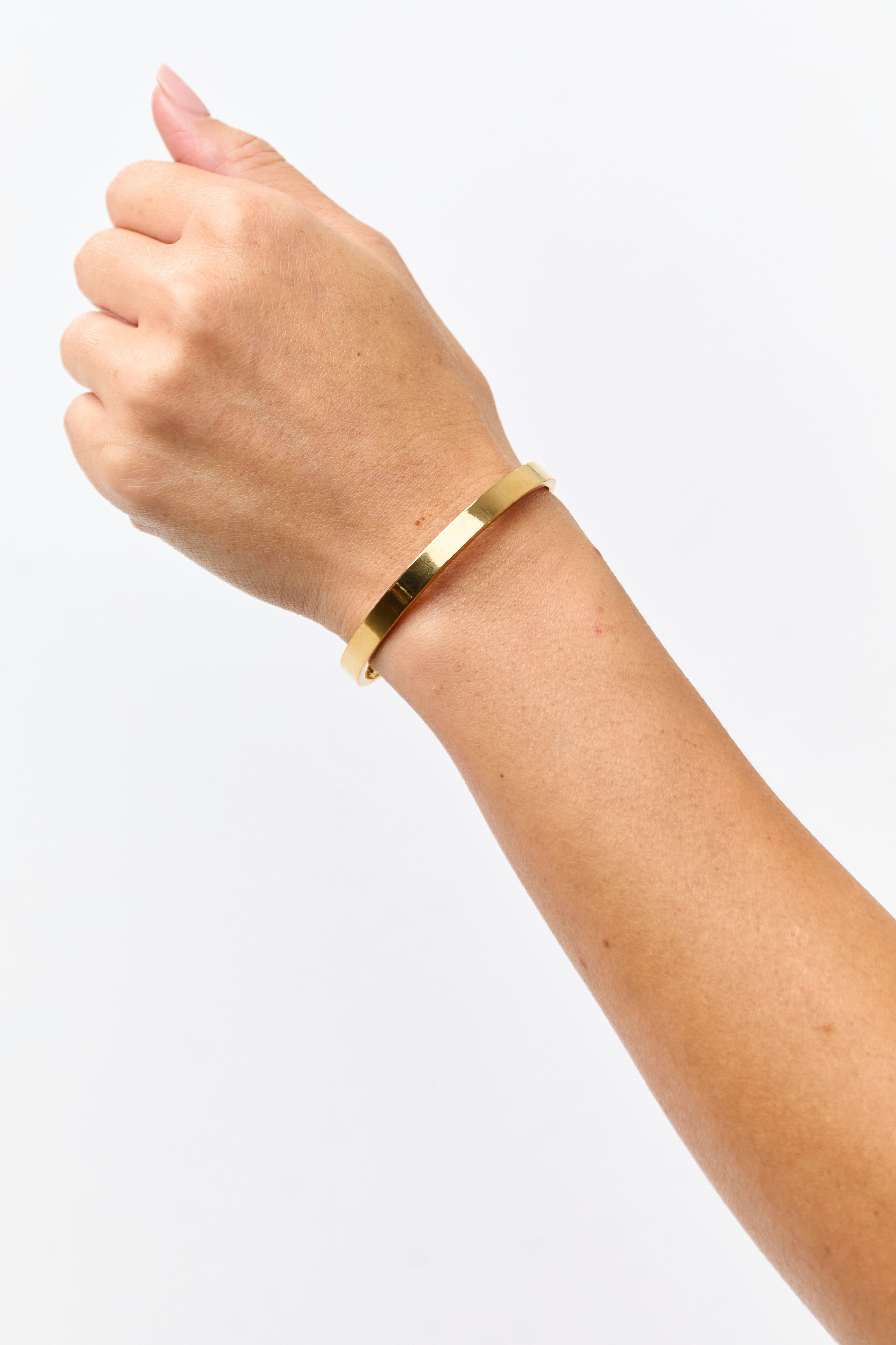 Gold Stainless Steel Bangle Hinge Bracelet