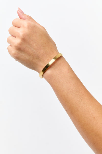 Gold Stainless Steel Bangle Hinge Bracelet