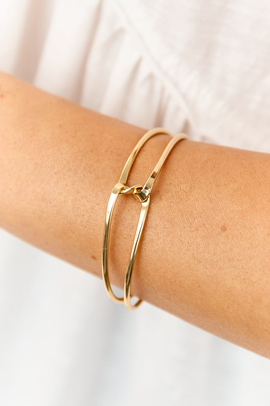 Gold Twisted Open Wire Cuff Bracelet
