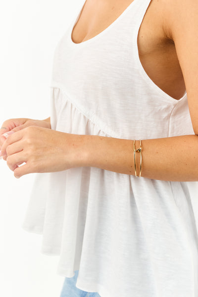 Gold Twisted Open Wire Cuff Bracelet