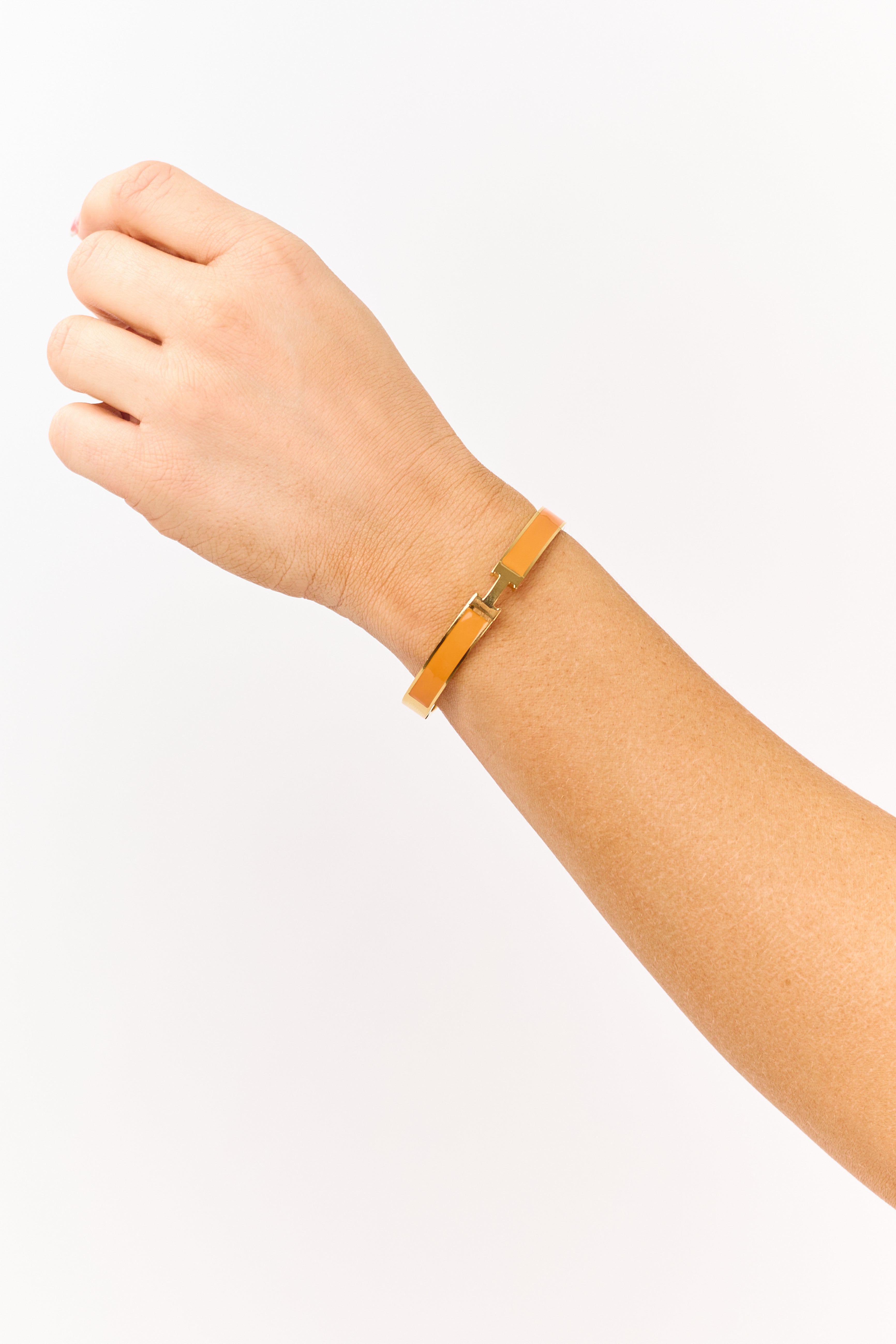 Gold and Sunset Enamel Hinged Bracelet