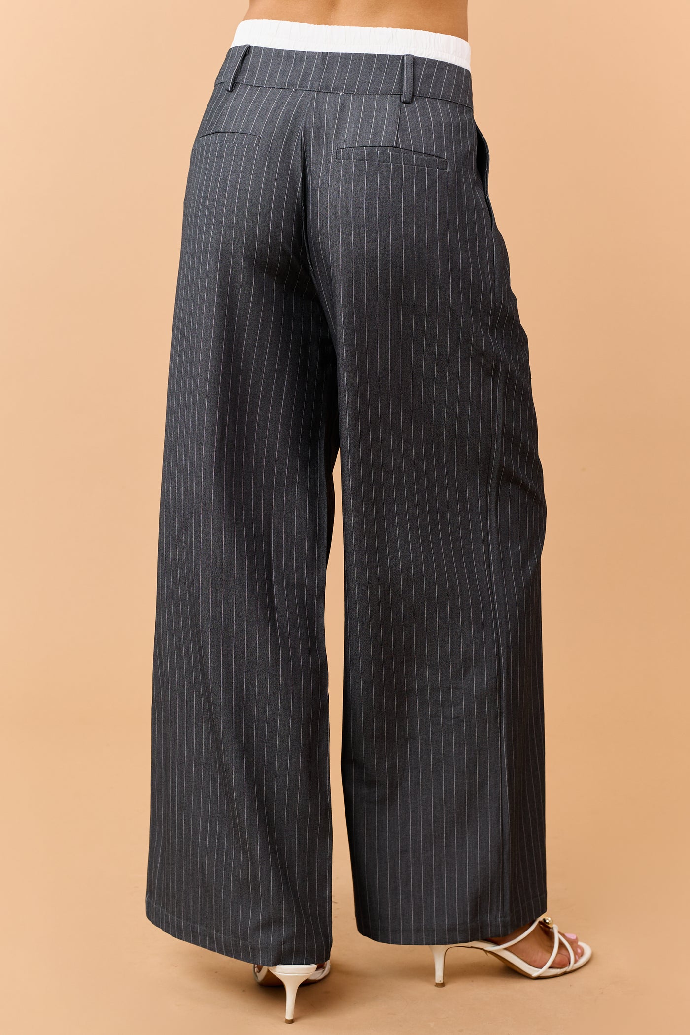 Graphite Pin Stripe Strapless Top and Pant Set
