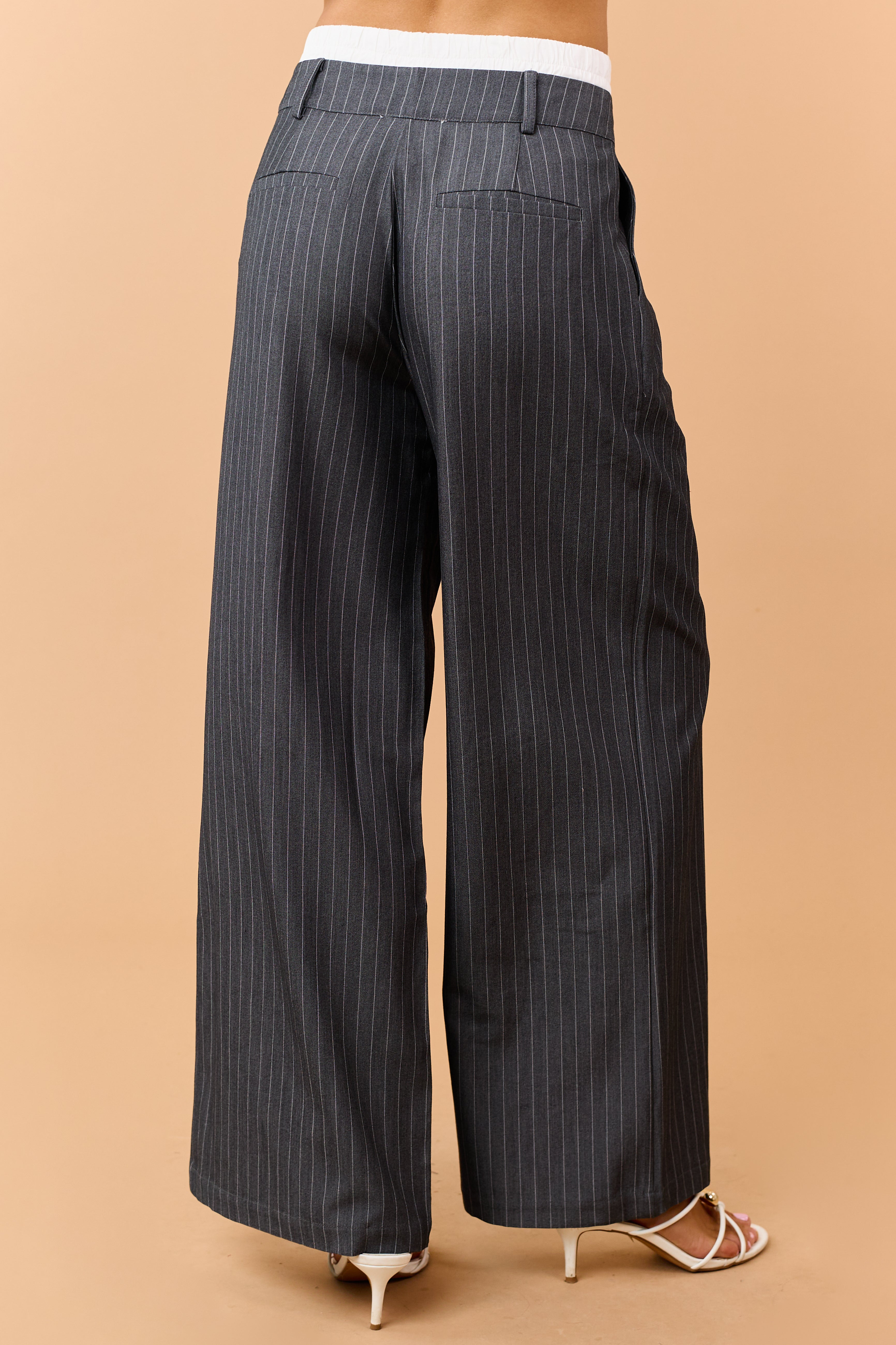 Graphite Pin Stripe Strapless Top and Pant Set
