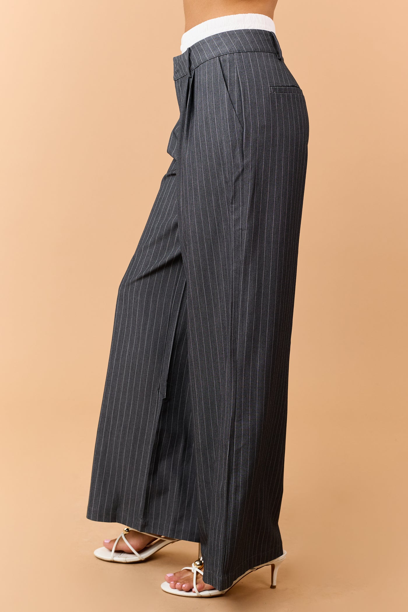 Graphite Pin Stripe Strapless Top and Pant Set