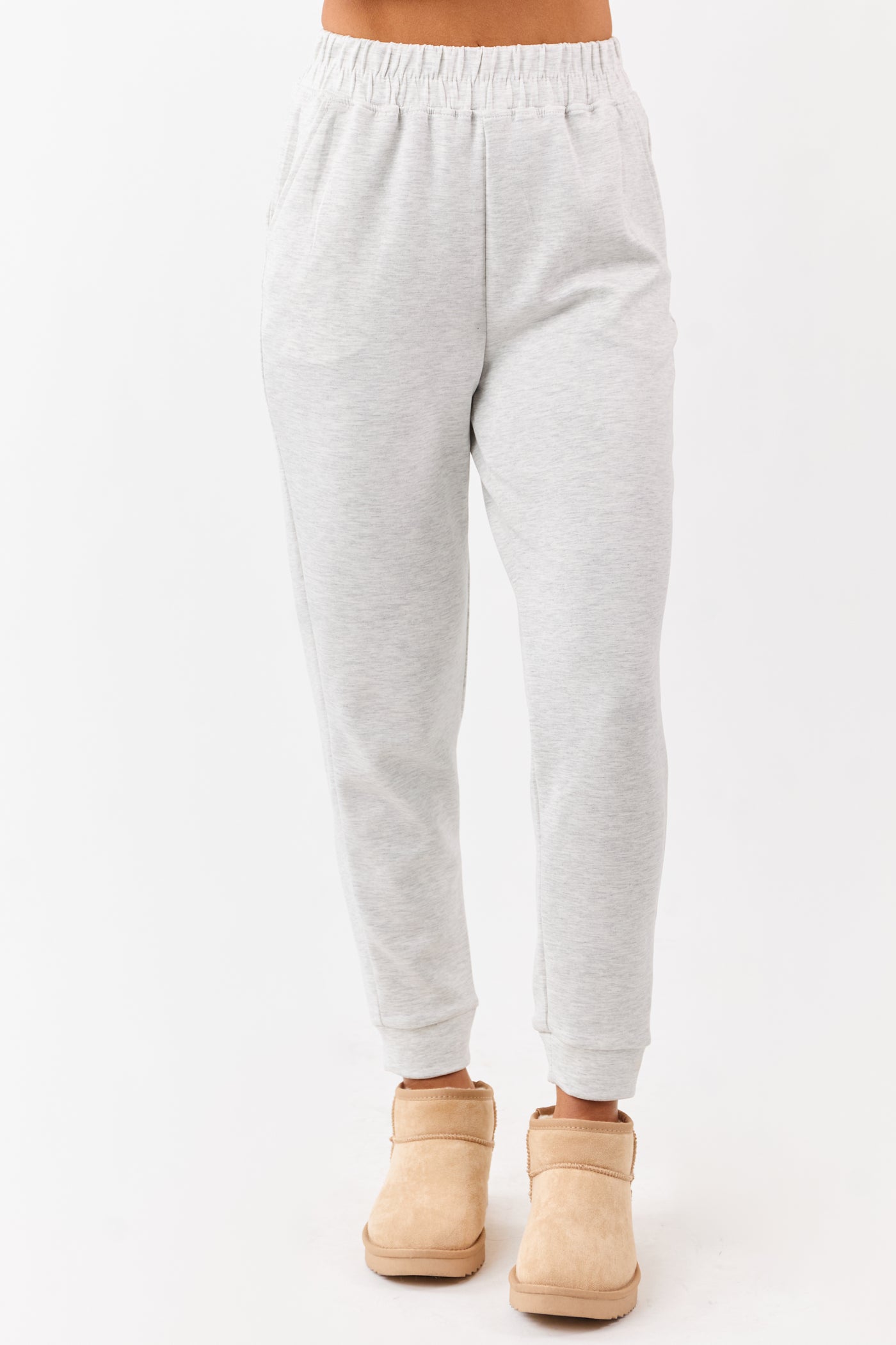 Heather Grey Buttoned Hoodie and Sweatpants Set