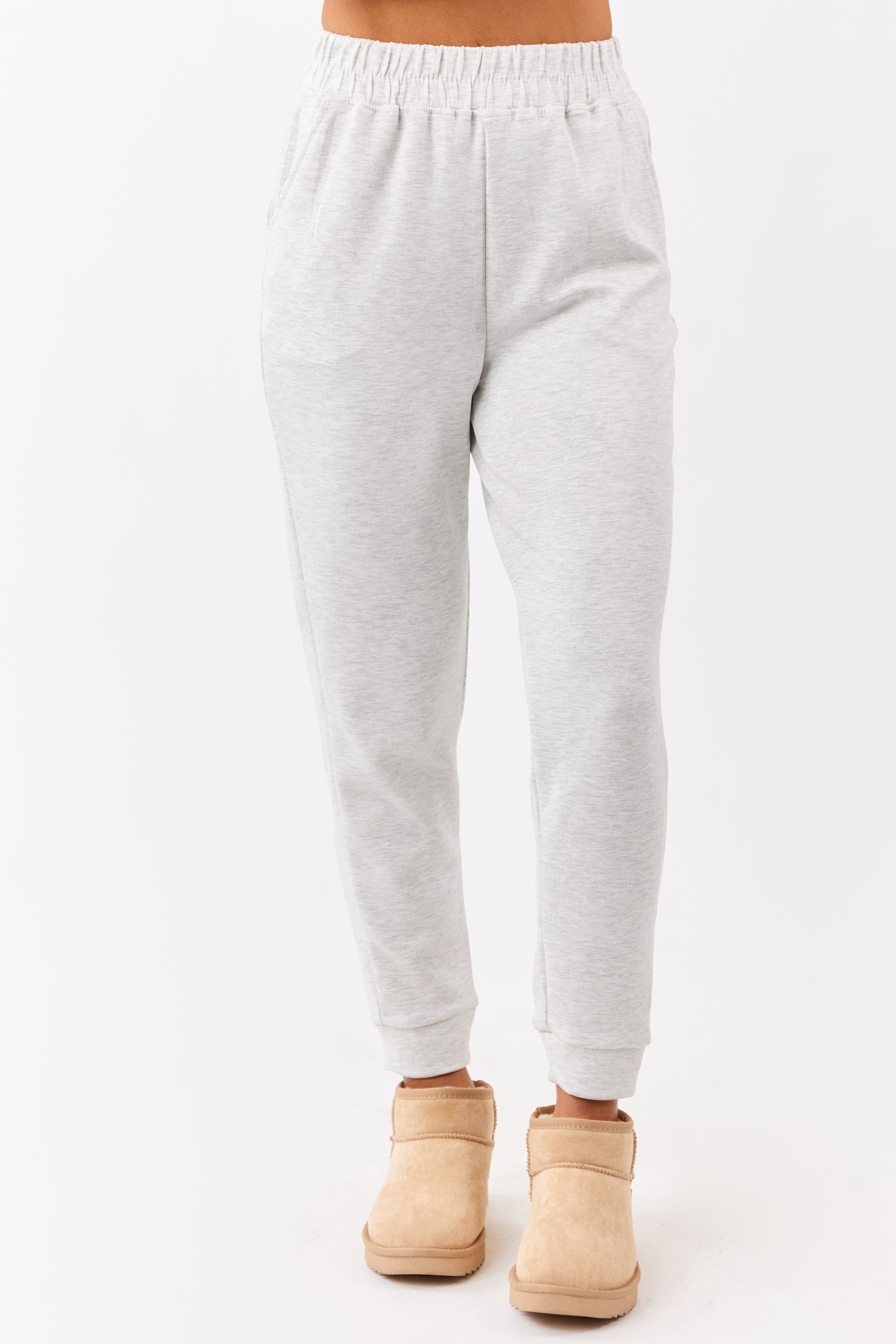 Heather Grey Buttoned Hoodie and Sweatpants Set