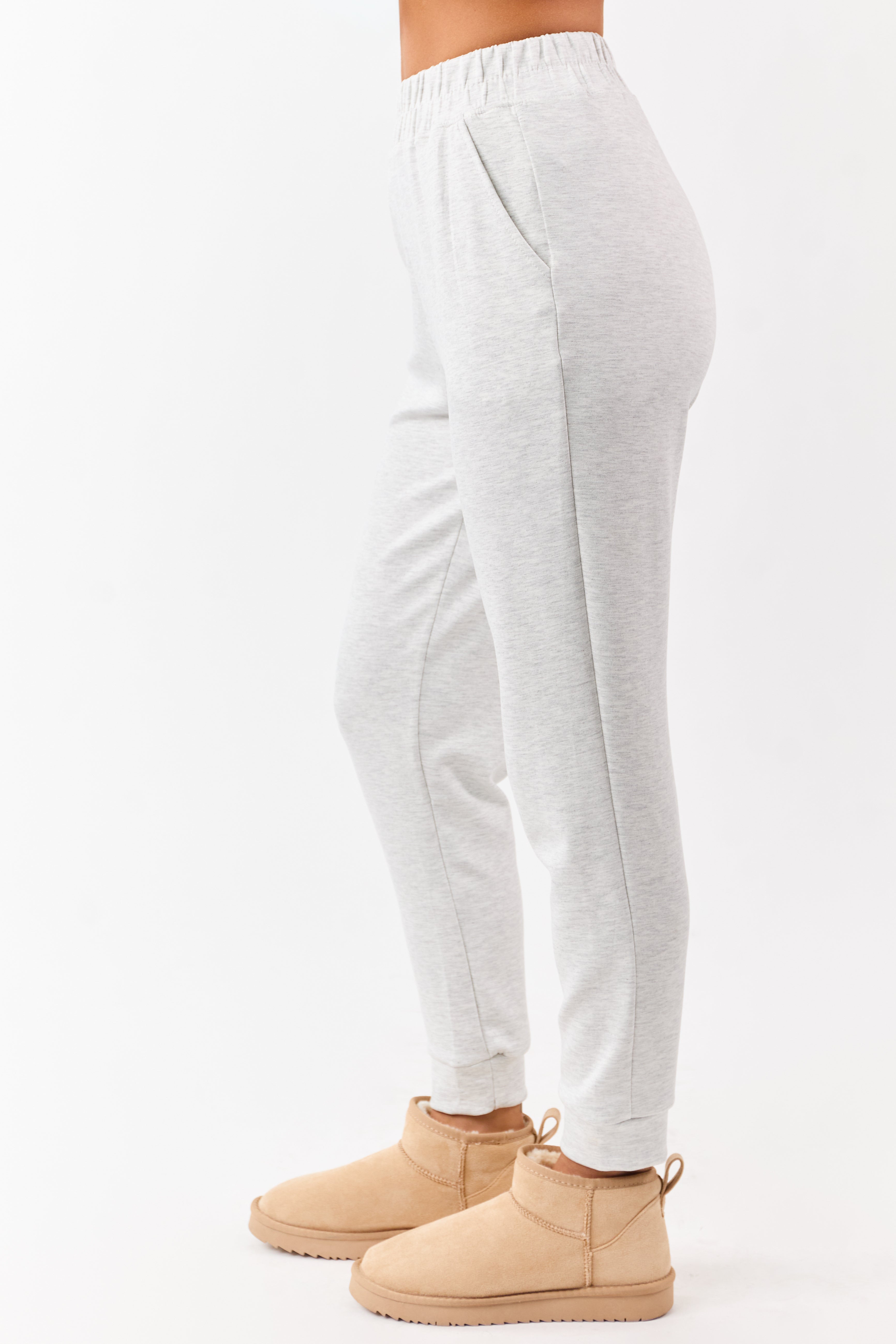 Heather Grey Buttoned Hoodie and Sweatpants Set