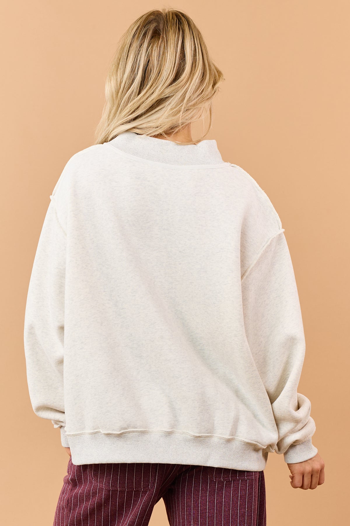 Heather Grey Embroidered 'Merry' Graphic Sweatshirt