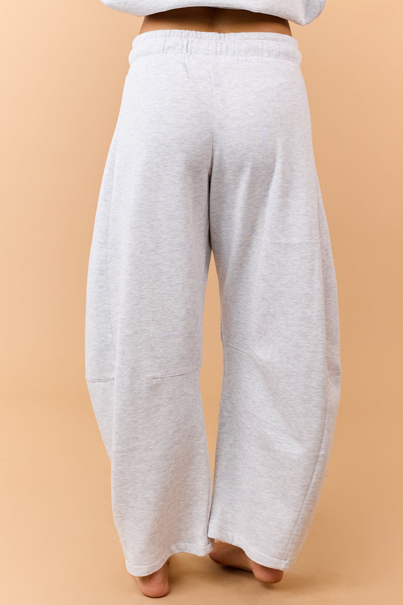 Heather Grey Fleece Baggy Barrel Sweatpants