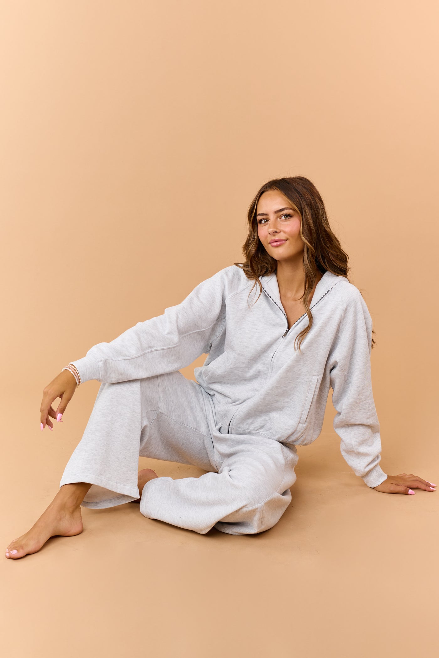 Heather Grey Fleece Baggy Barrel Sweatpants